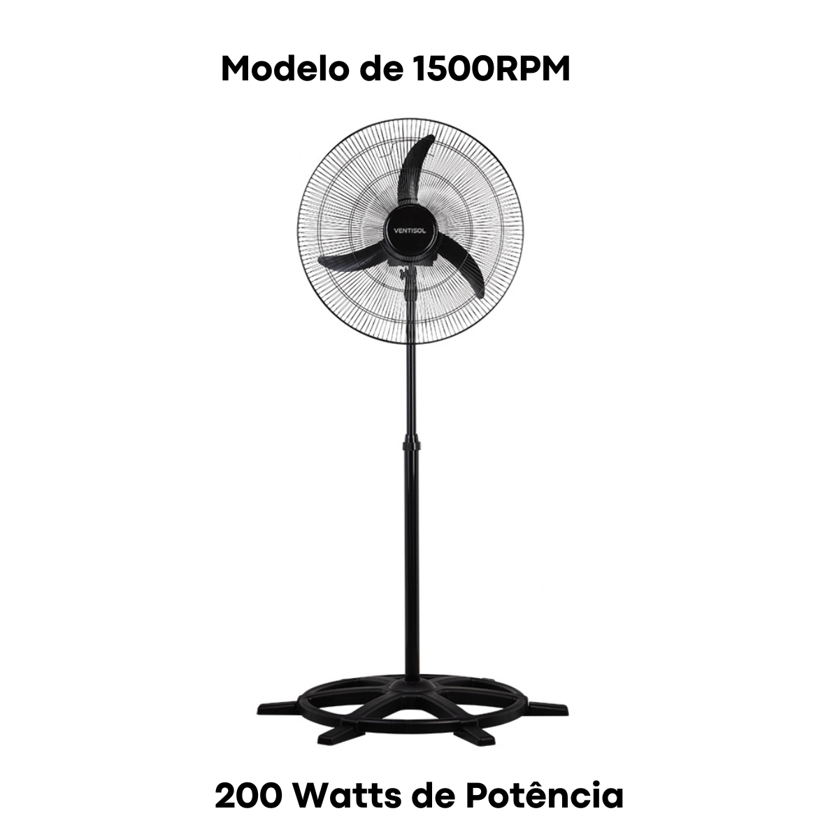 Ventilador de Coluna comercial Oscilante Bivolt seletivo 50cm Preto Premium class A - Ventisol