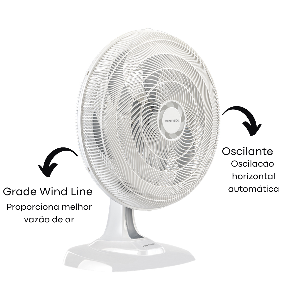 Ventilador de Mesa Oscilante 50cm Turbo 6 pás 220v Branco Premium Agratto class A - Ventisol