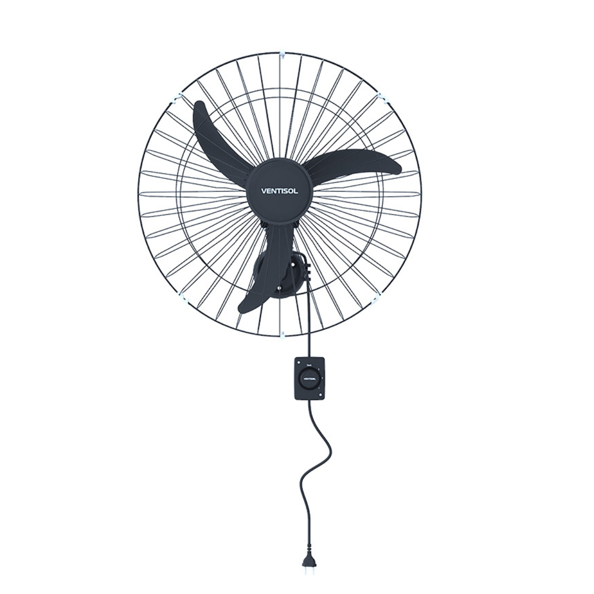 Ventilador de Parede comercial Oscilante Bivolt seletivo 60cm Preto Premium class A - Ventisol