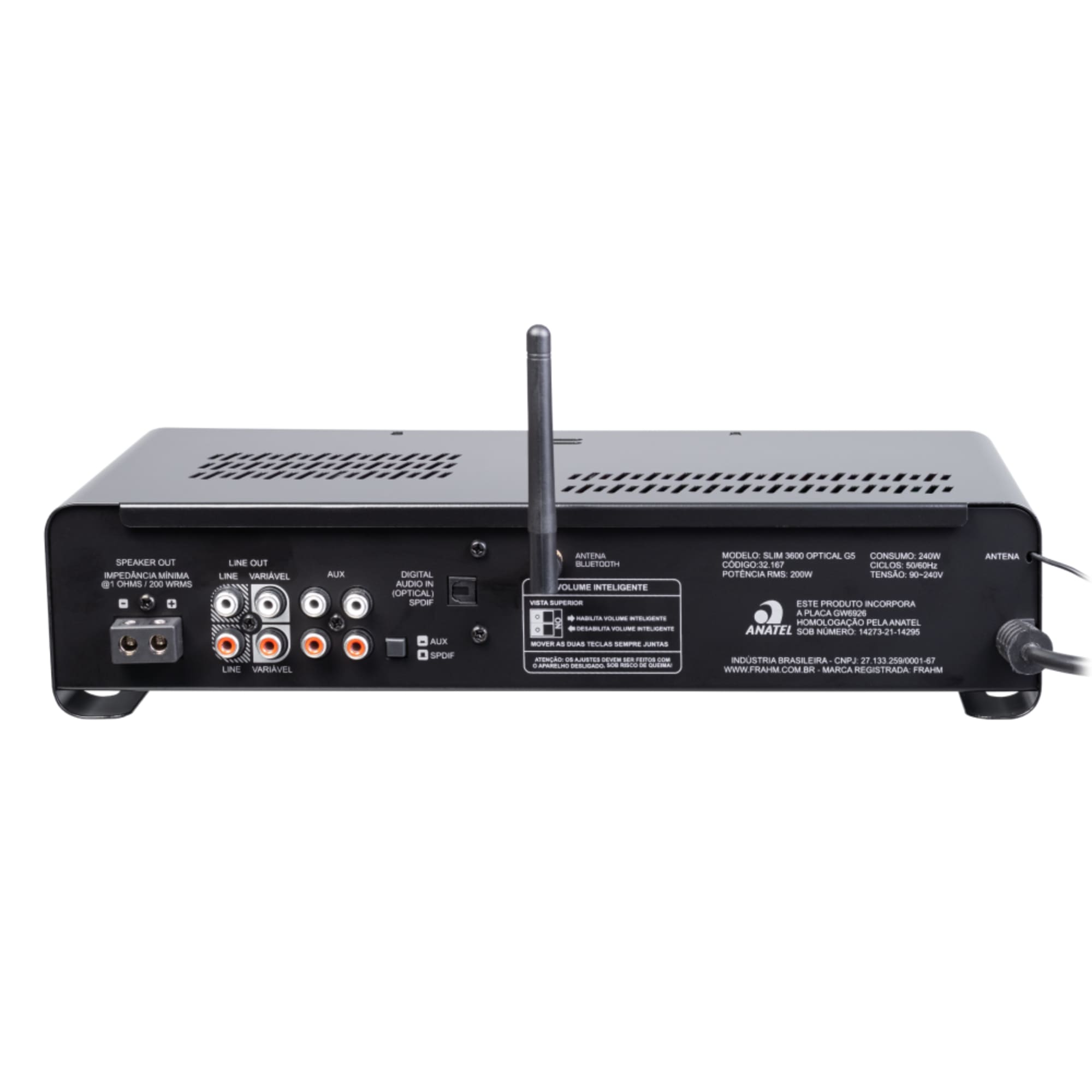 Amplificador Slim 3600 Optical G5 200W Bivolt Frahm - 32167