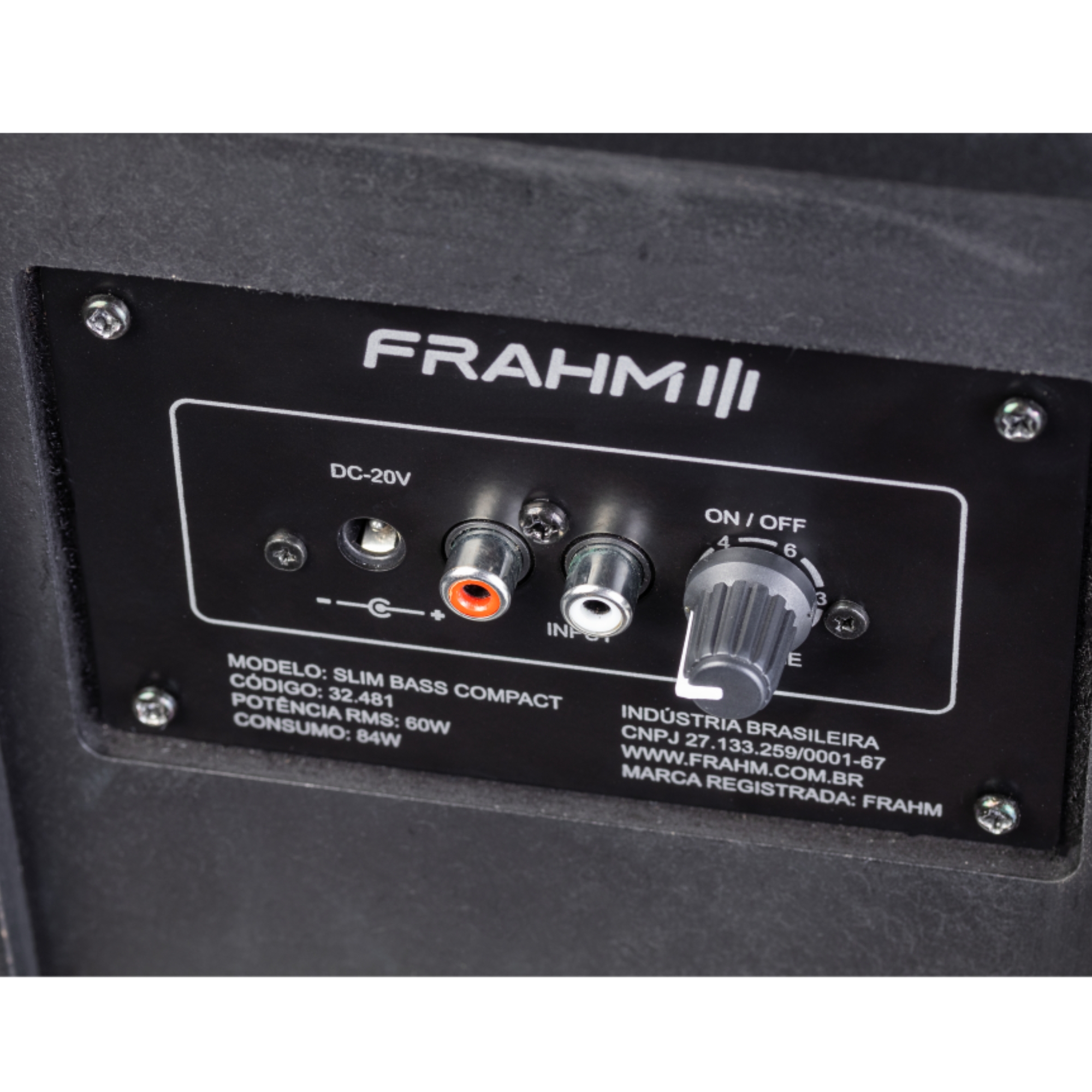 Subwoofer Slim Bass Compact Sub Ativo 60W Rms Frahm - 32481