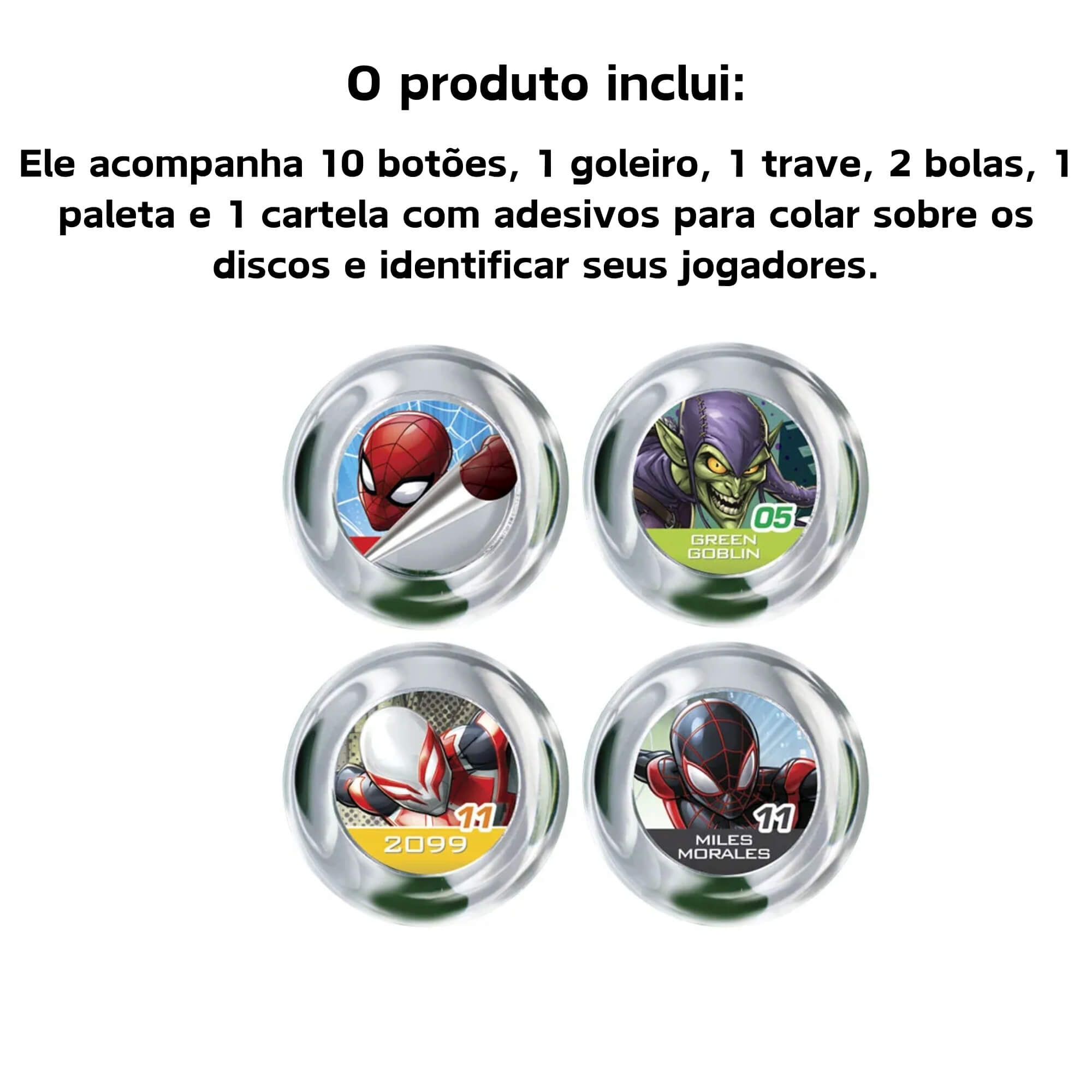 Brinquedo Futebol Jogo de Botão Spiderman Homem Aranha p/ Crianças A Partir de 3 Anos Líder 3328