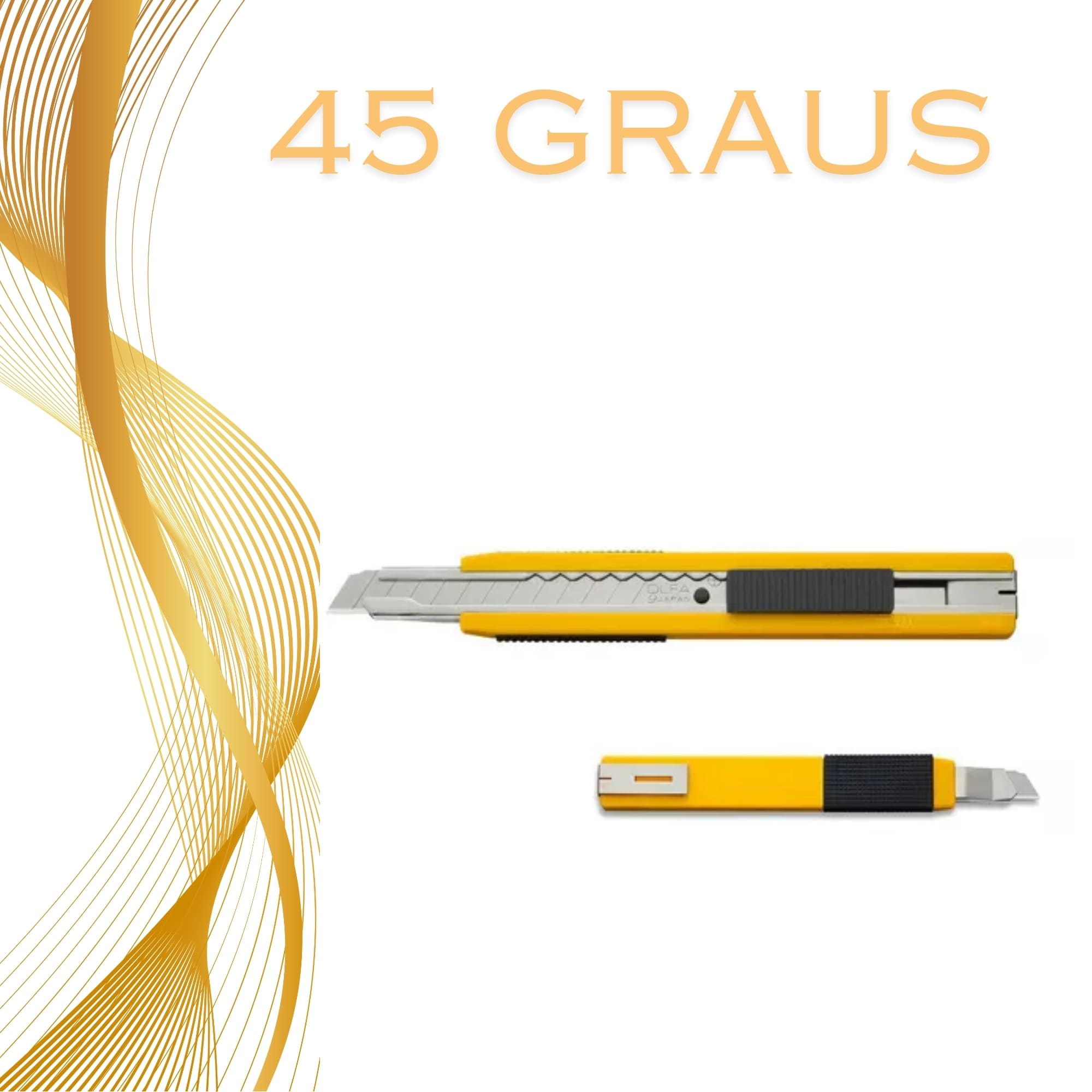 Estilete Profissional De Plástico Com Ângulo de 45º Amarelo Expex - EXFER-015