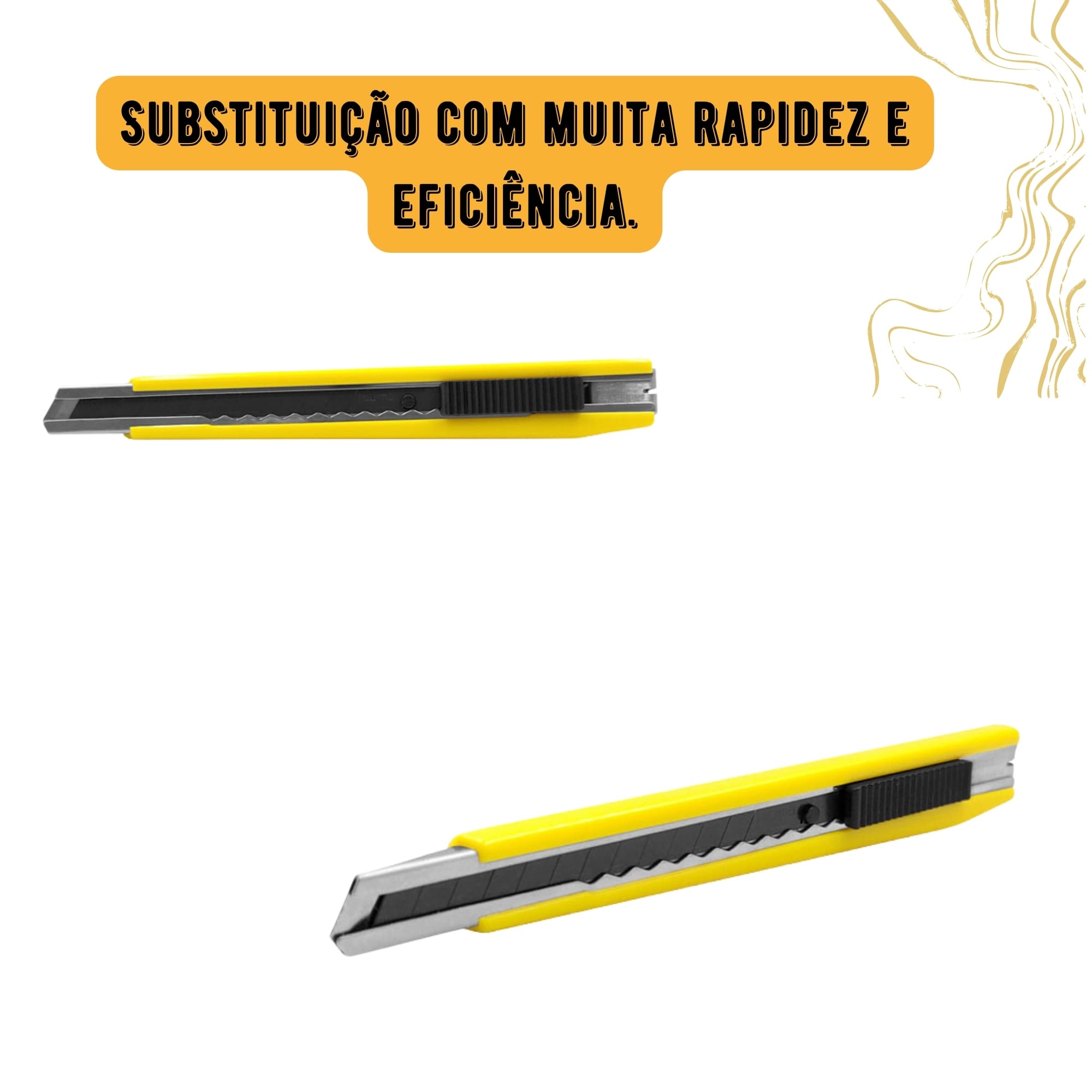 Estilete Profissional De Plástico Com Ângulo de 45º Amarelo Expex - EXFER-015