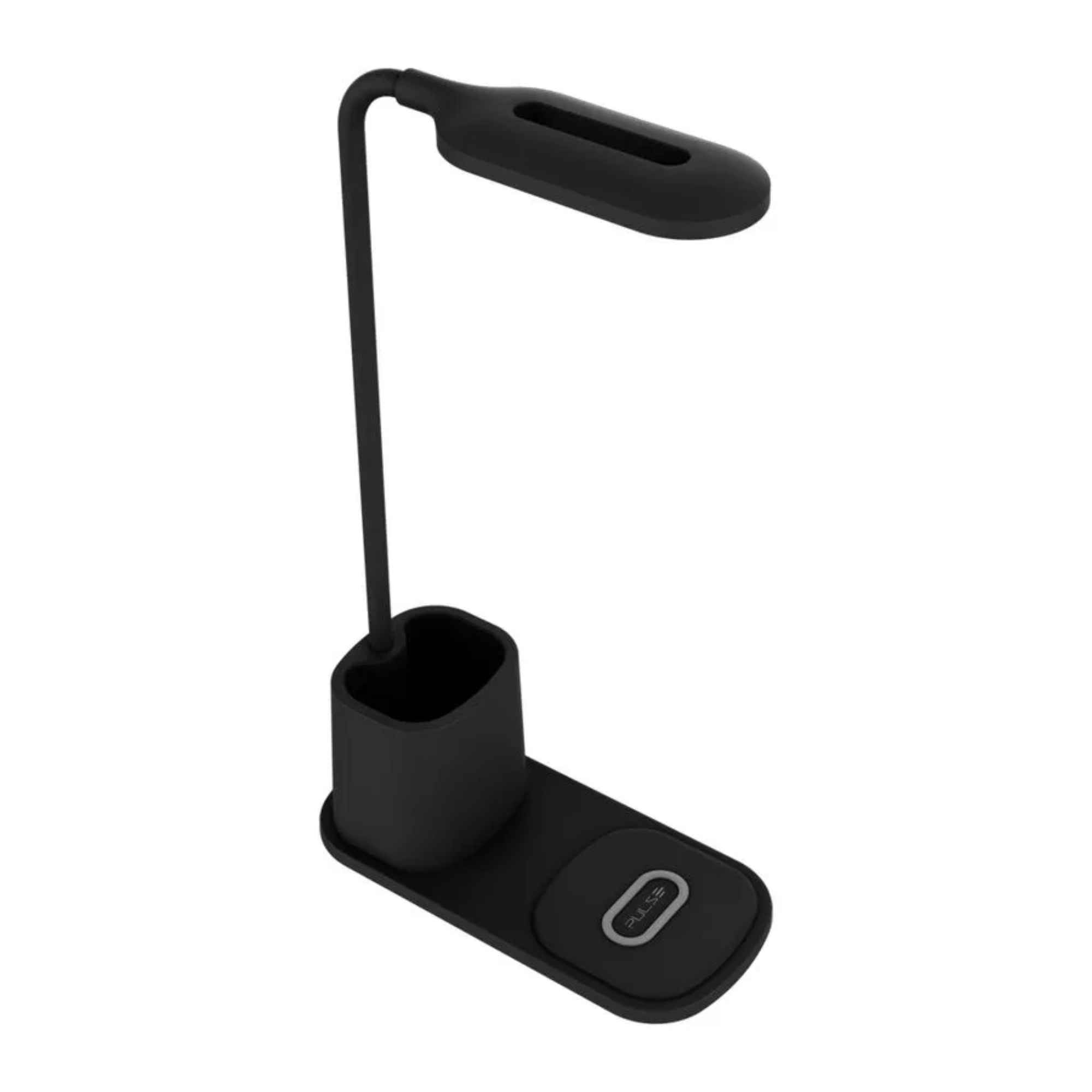Luminária Wireless Pulse CB161 Carregador C Porta Canetas Mesa Led Preto Multilaser Suporte - CB161