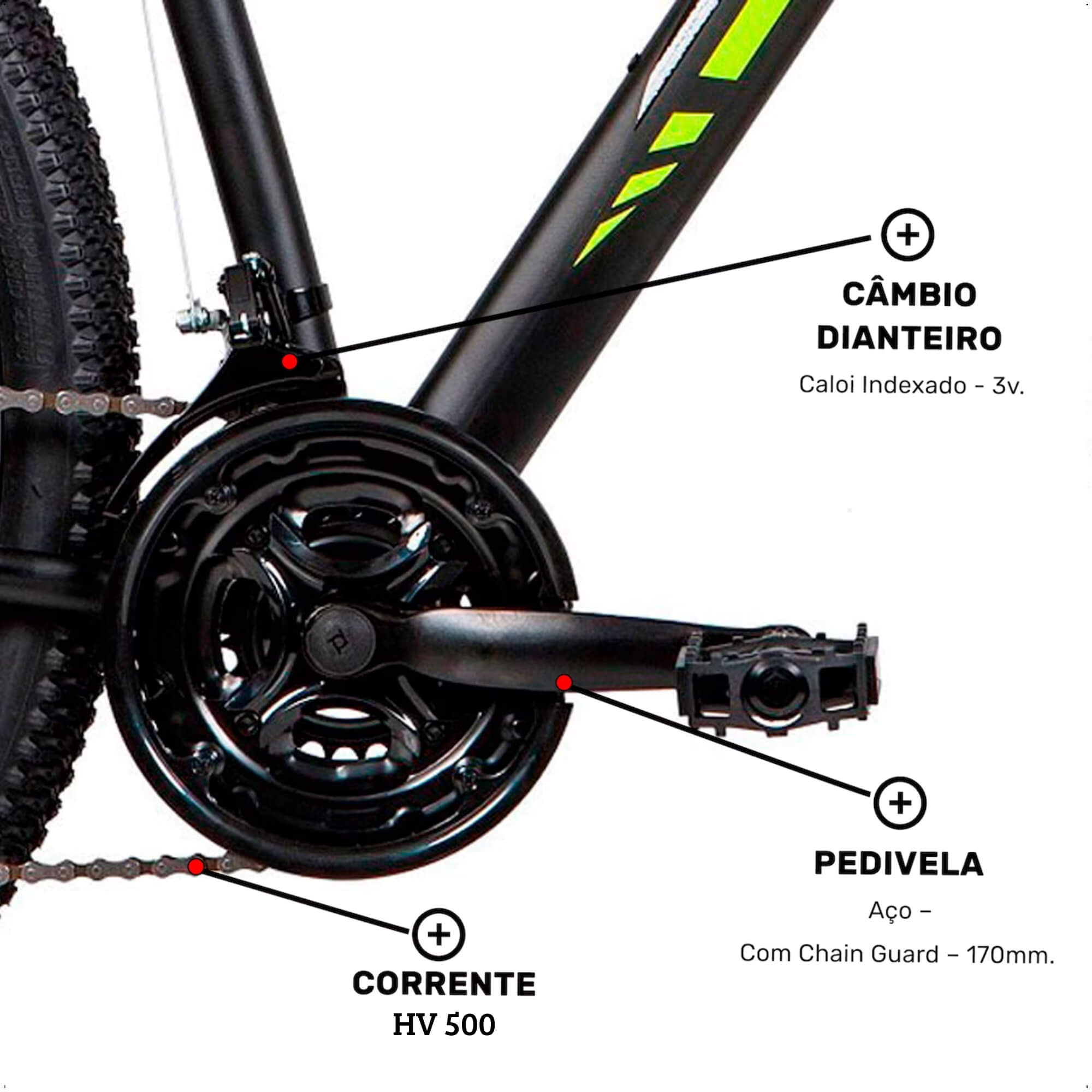 Bicicleta Caloi Velox V-Brake Preto Fosco Tamanho 17 Aro 29 21 Marchas Ano 2023 - 004500.19000