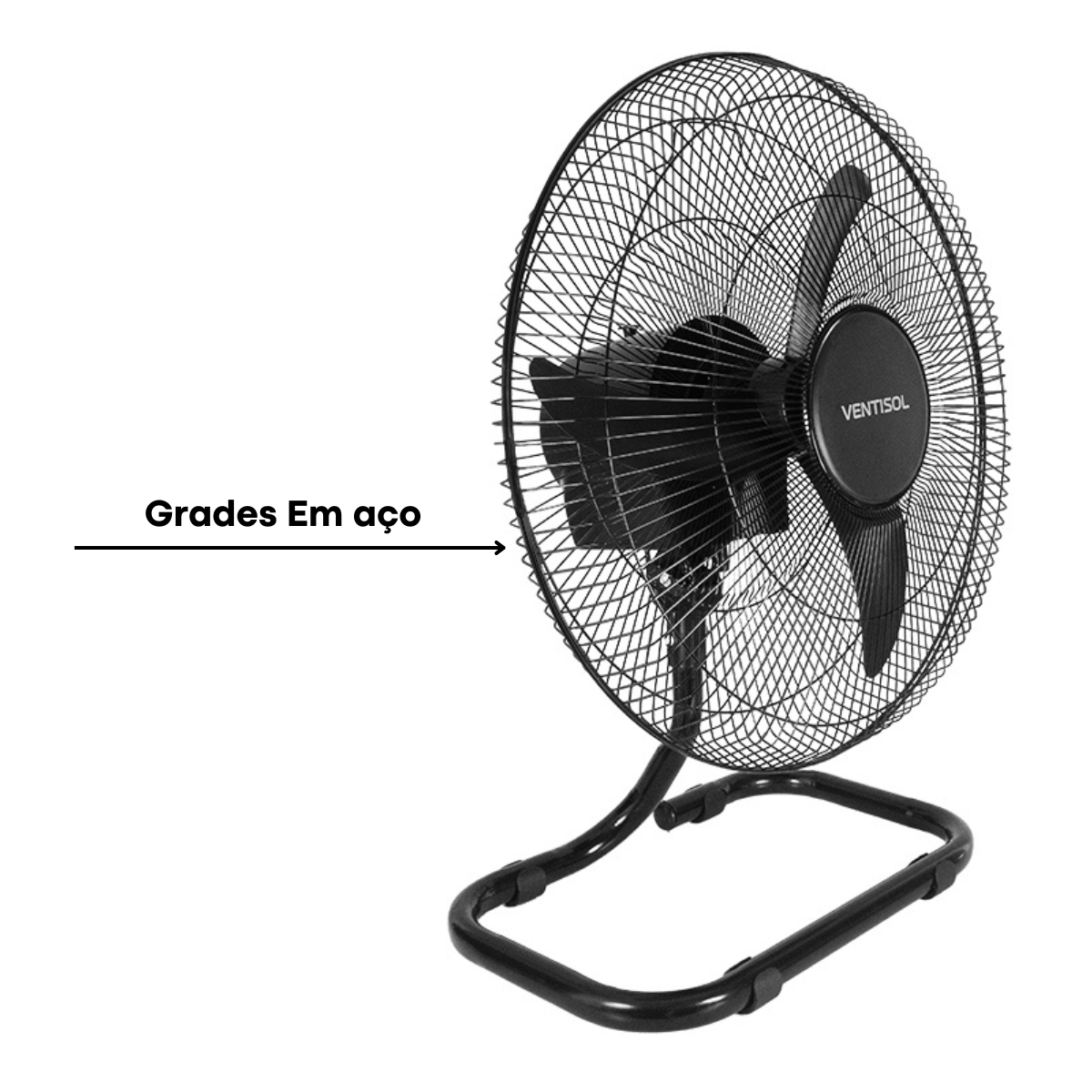 Ventilador Comercial de Mesa Oscilante 50cm Steel Agratto Preto Premium Bivolt - Ventisol - 5318