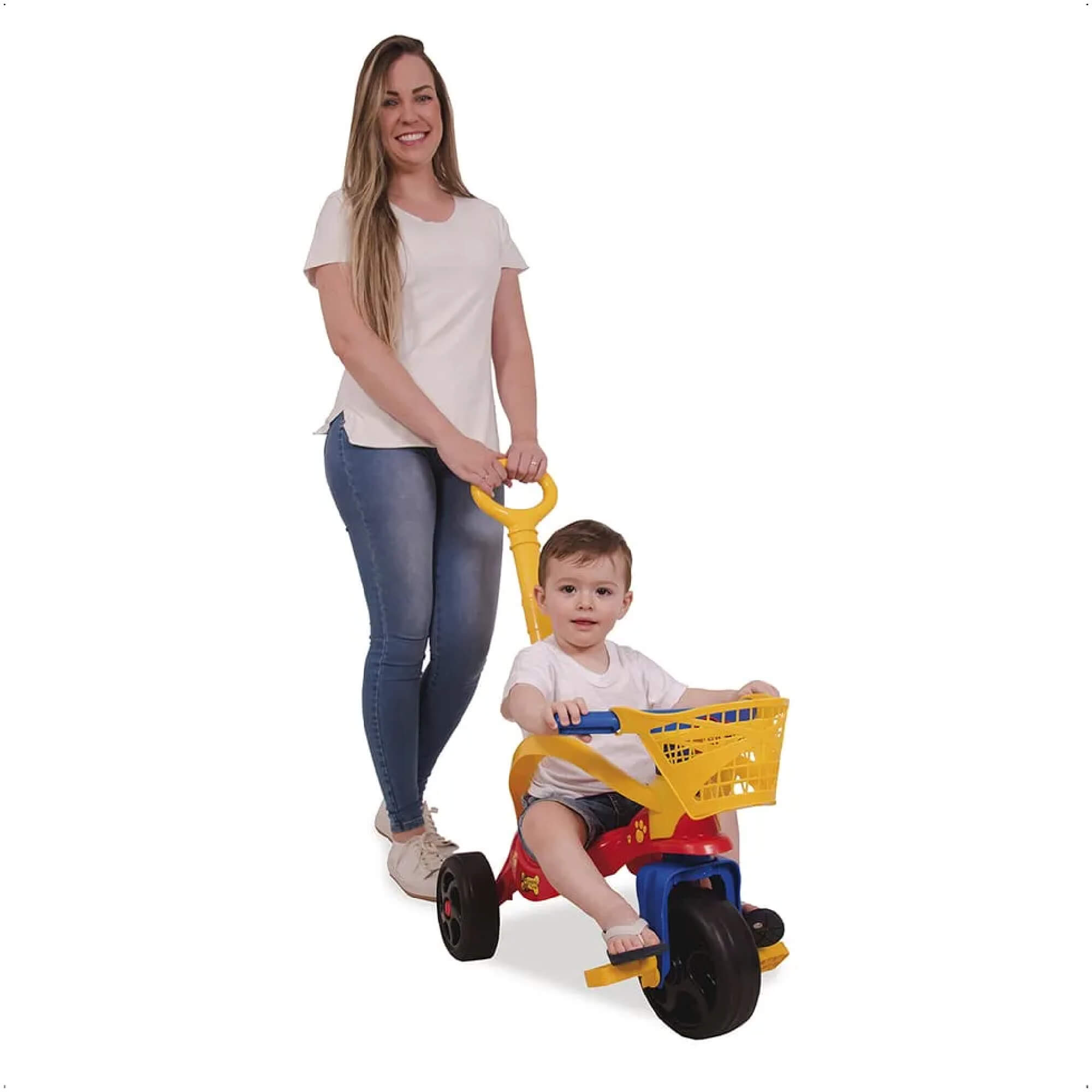 Triciclo Infantil Cachorrinho com Empurrador com Protetor e Cestinha Xalingo - 0749.6
