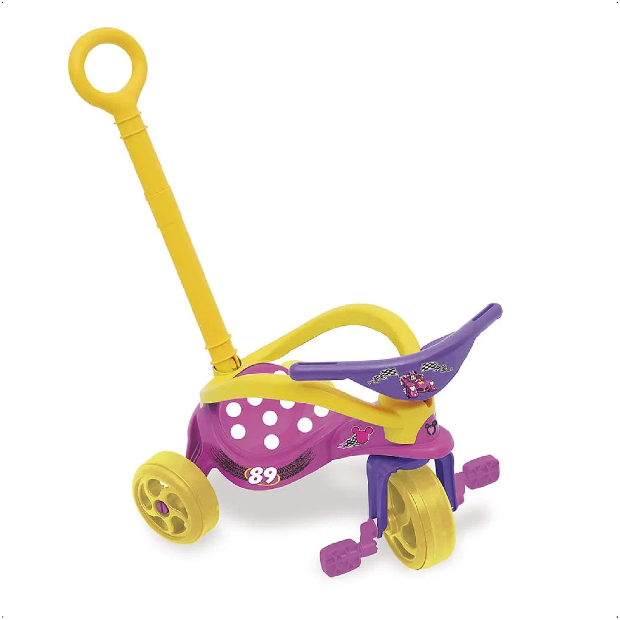 Triciclo Infantil Minnie Disney com Empurrador Multicor Xalingo - 1977.6
