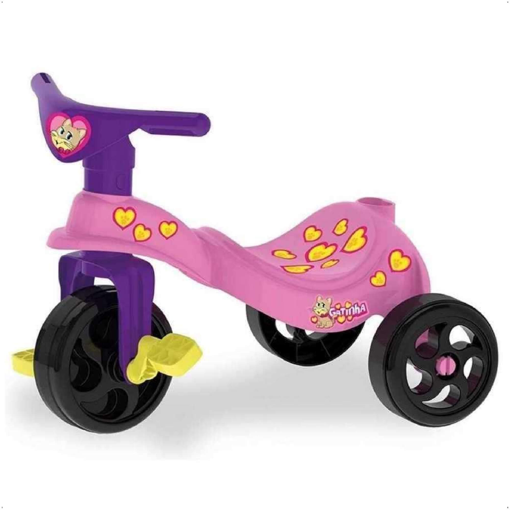 Triciclo Infantil Fofinha com Empurrador Rosa e Roxo Xalingo - 0749.3