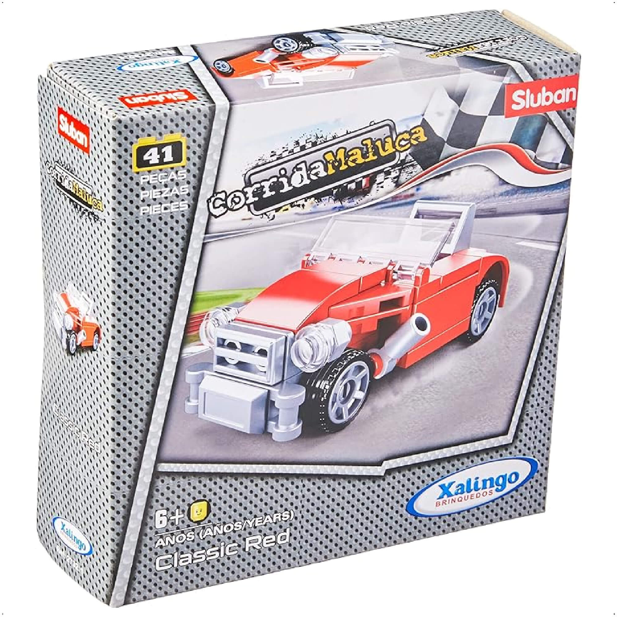 Blocos de Encaixar Corrida Maluca Classic Red 41 Peças Xalingo - 2732.1