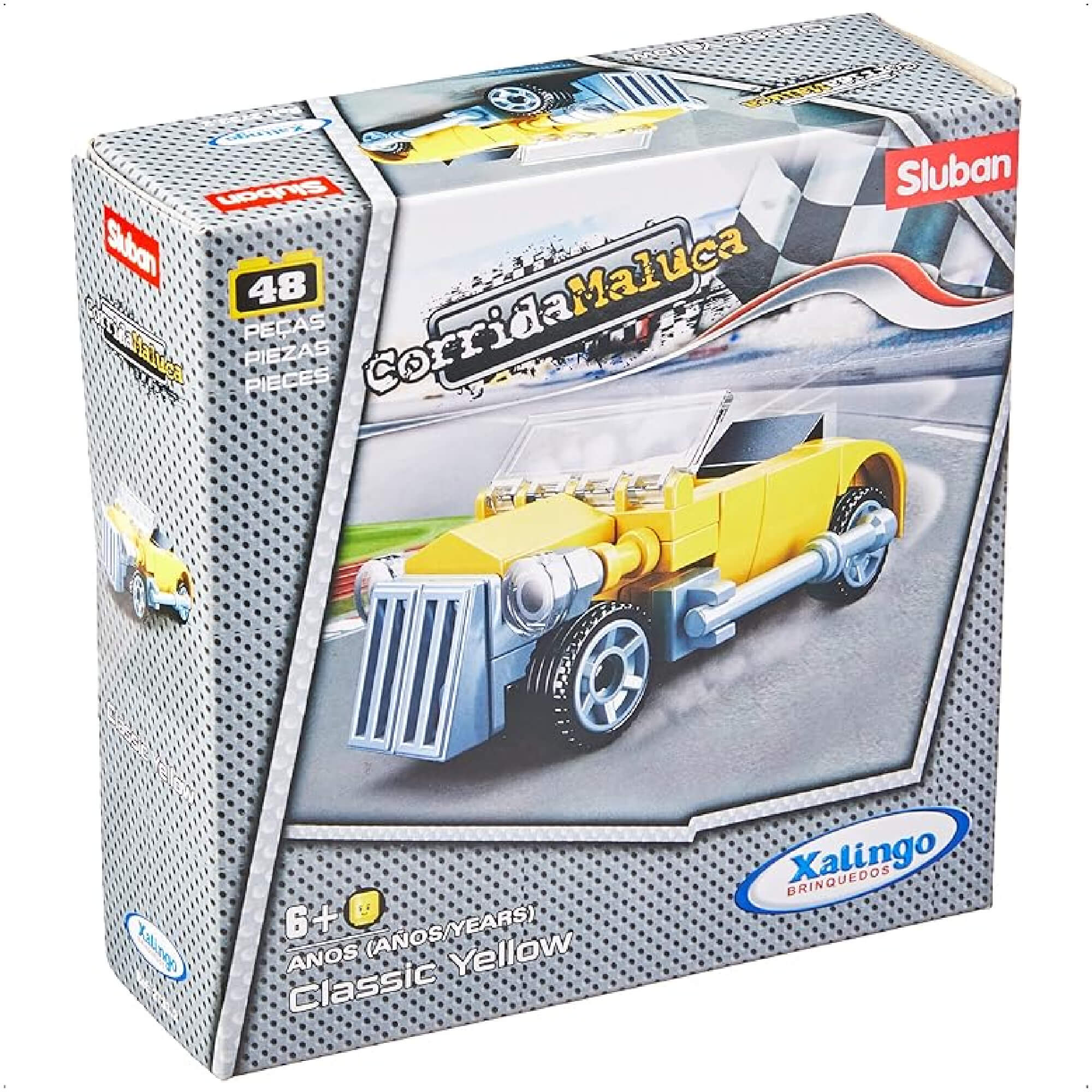 Blocos de encaixar Corrida Maluca Classic Yellow 48 Peças Xalingo - 2733.2