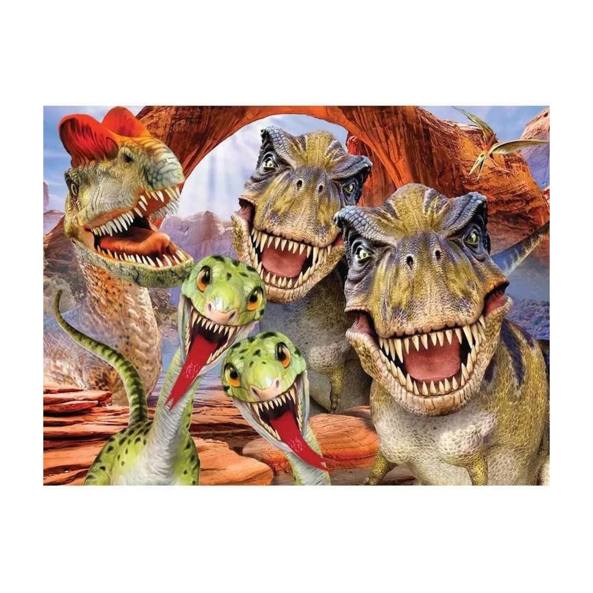 Brinquedo Quebra cabeça Infantil 3D Dino Selfie 100 Peças a partir de 7 anos Multikids BR1053