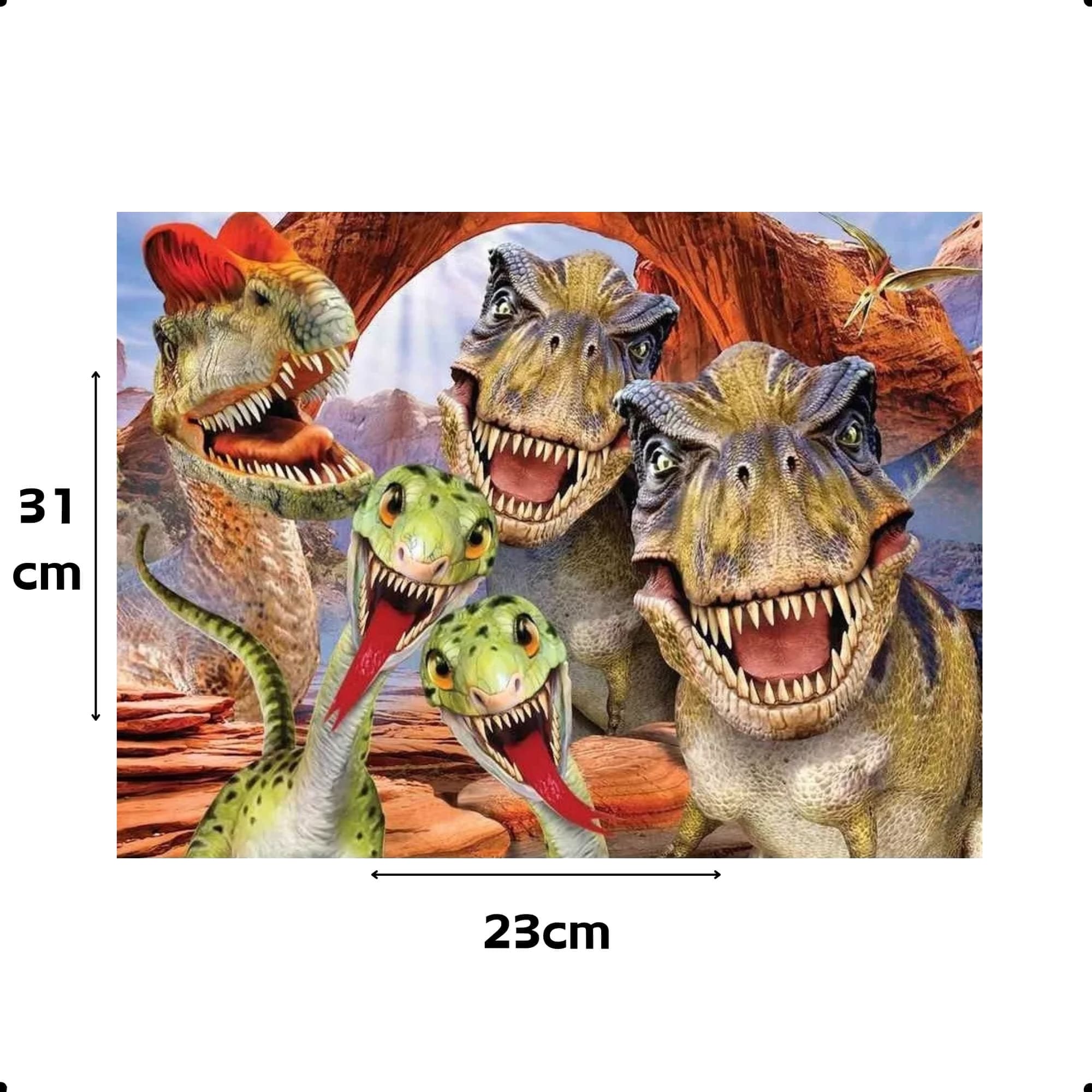 Brinquedo Quebra cabeça Infantil 3D Dino Selfie 100 Peças a partir de 7 anos Multikids BR1053