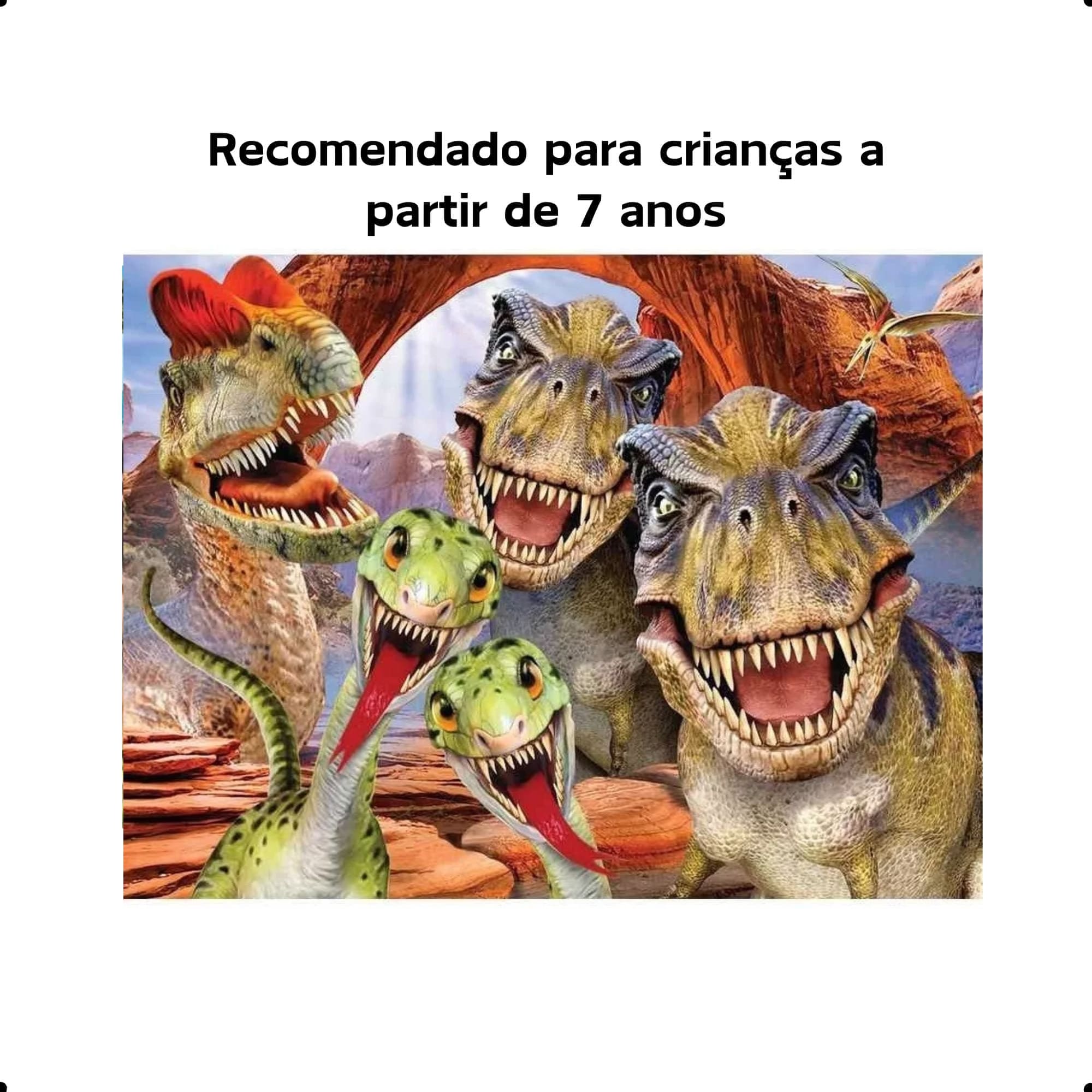 Brinquedo Quebra cabeça Infantil 3D Dino Selfie 100 Peças a partir de 7 anos Multikids BR1053