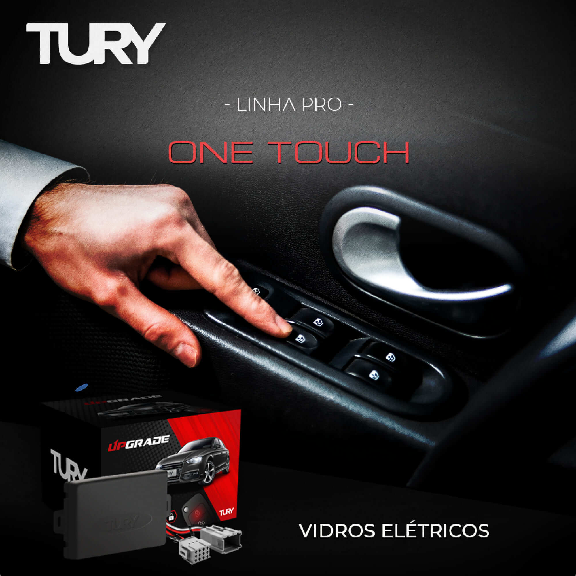 Modulo de Subida e Descida de Vidro Compass Hibrido com Anti-esmagamento Tury - PRO4.104LONGAC