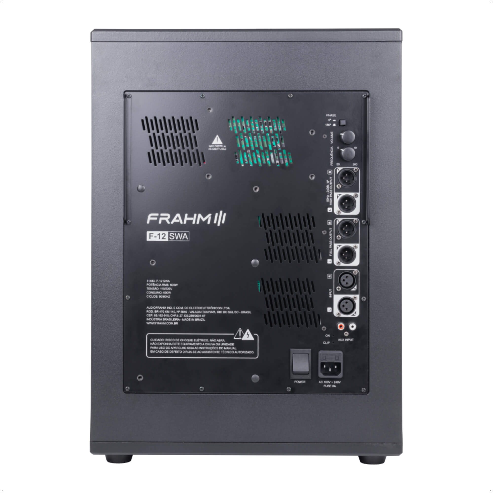 Subwoofer Ativo 600W RMS 4 ohms 12 Polegadas - F-12 SWA Frahm - 31483