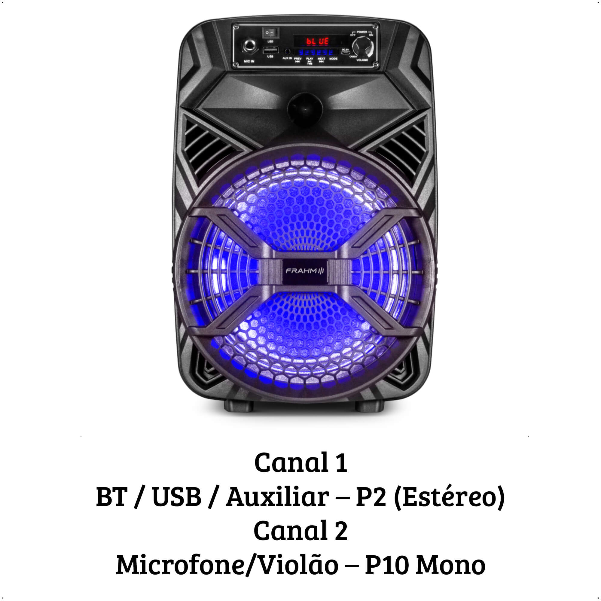 Caixa Amplificada Portátil 260w RMS Multiuso CMF 260 TWS 8 Polegadas Frahm - 32495