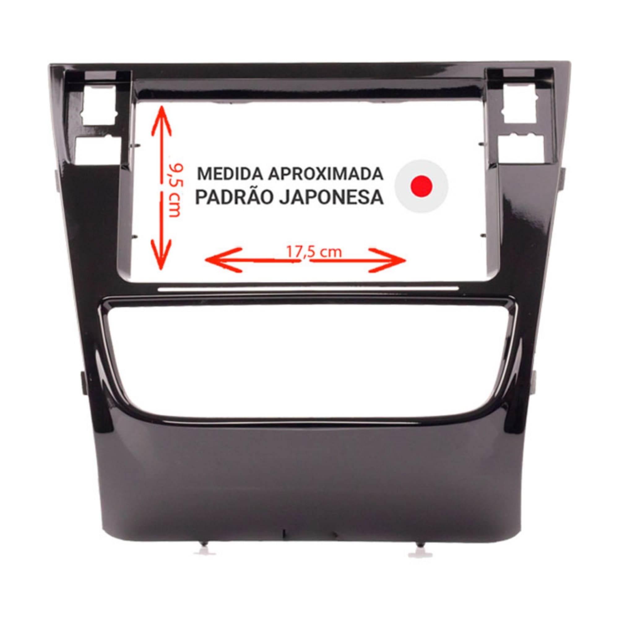 Moldura 2DIN 7 Polegadas Cor Black Piano Padrão JP/CH Gol G6 /Saveiro/ 2013~2016  Expex - EPX 324