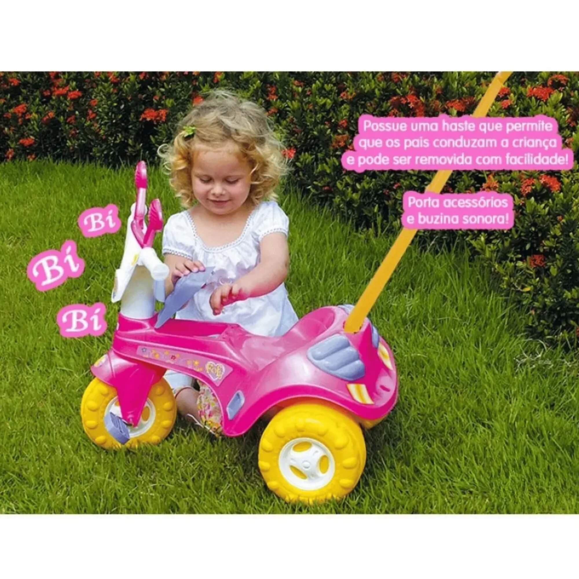 Triciclo Infantil Fofy Velotrol com Haste Removível Cotiplas - 1465