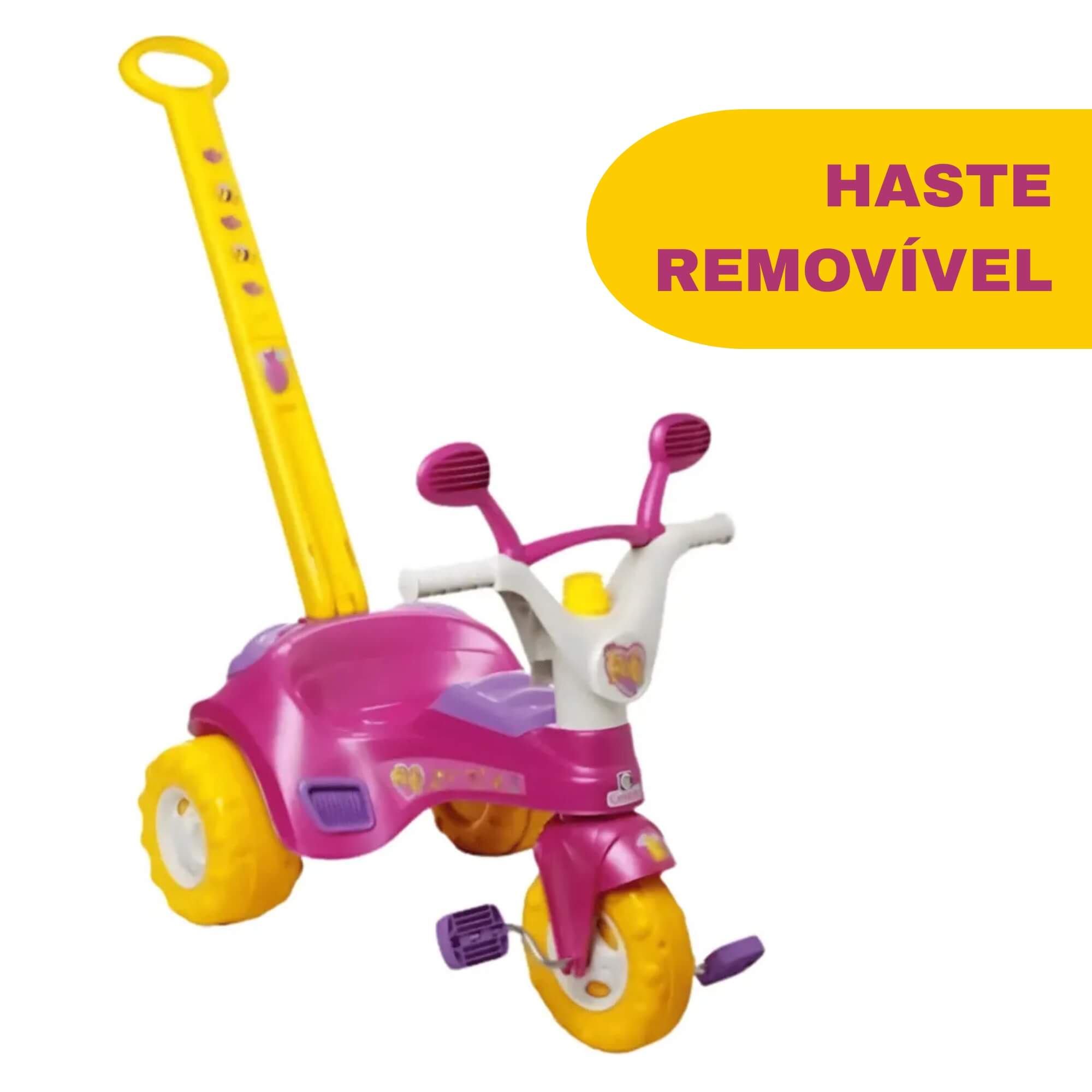 Triciclo Infantil Fofy Velotrol com Haste Removível Cotiplas - 1465
