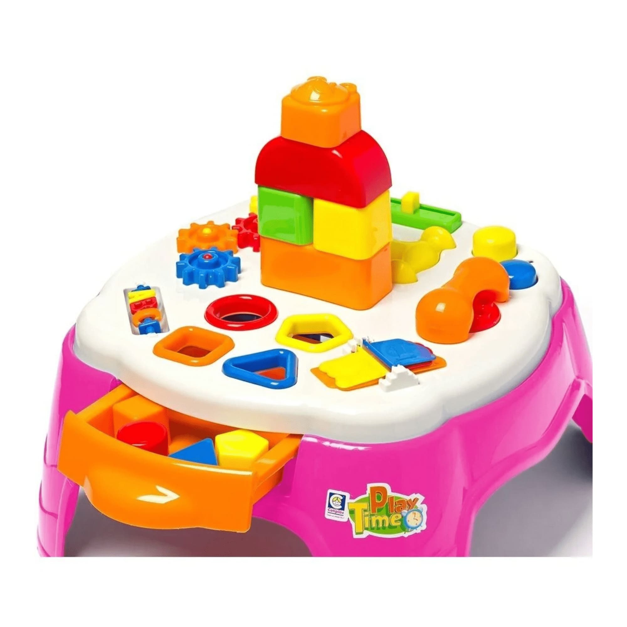 Brinquedo Infantil Play Time Mesa Atividades Rosa Recomendado a Partir dos 1o Meses Cotiplas-2049