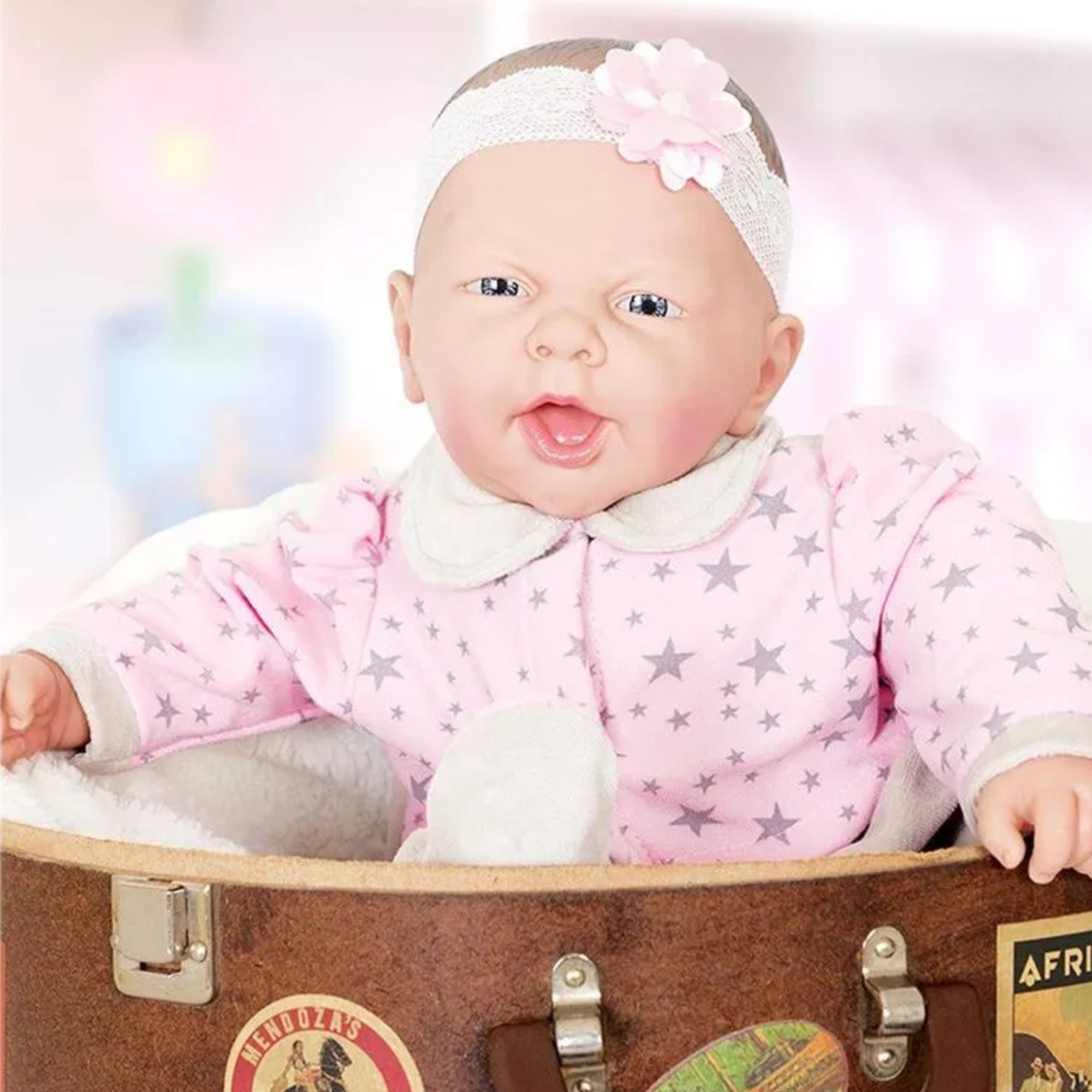 Brinquedo Infantil Boneca Ninos Reborn Com Boca Aberta Menina Cotiplás 2211