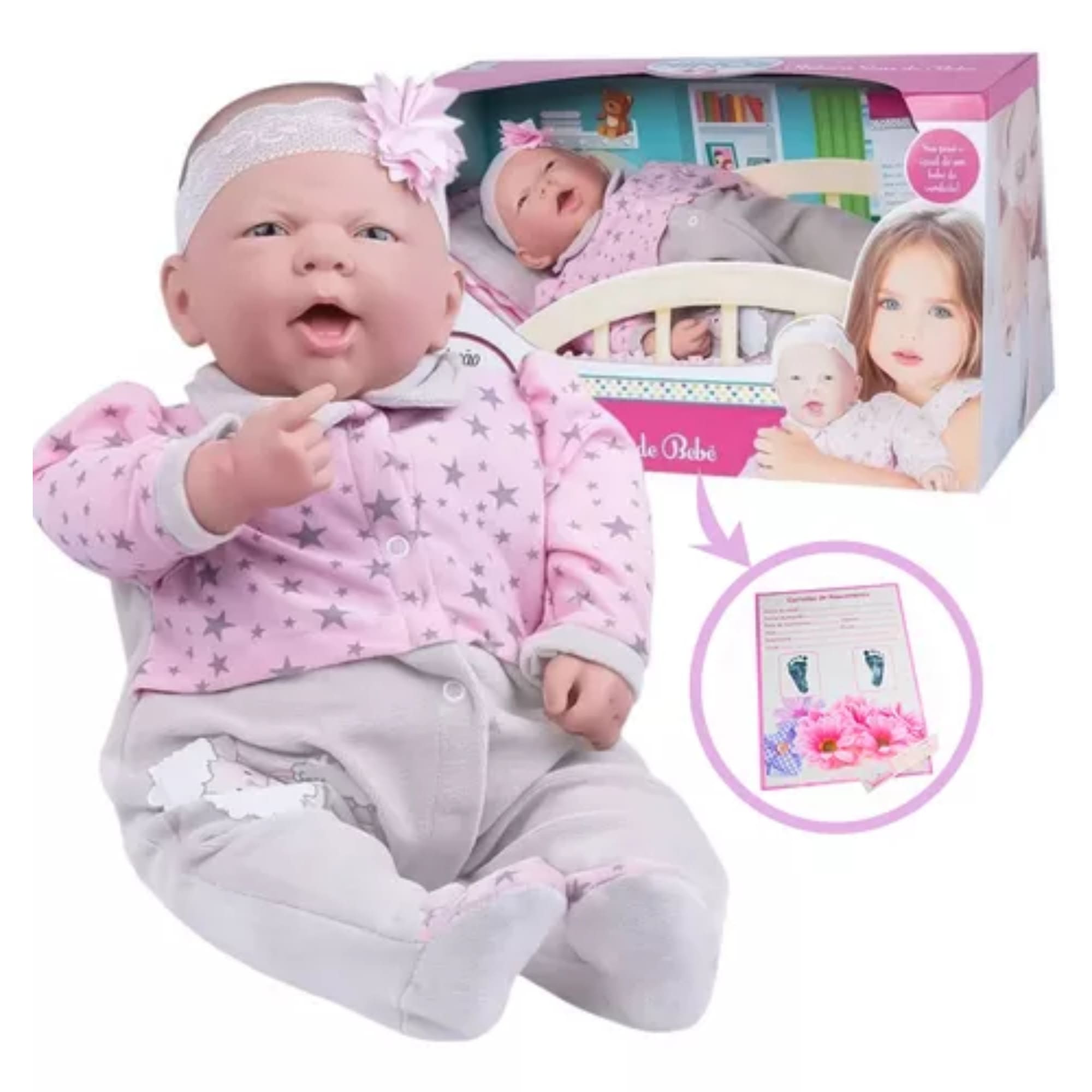Brinquedo Infantil Boneca Ninos Reborn Com Boca Aberta Menina Cotiplás 2211