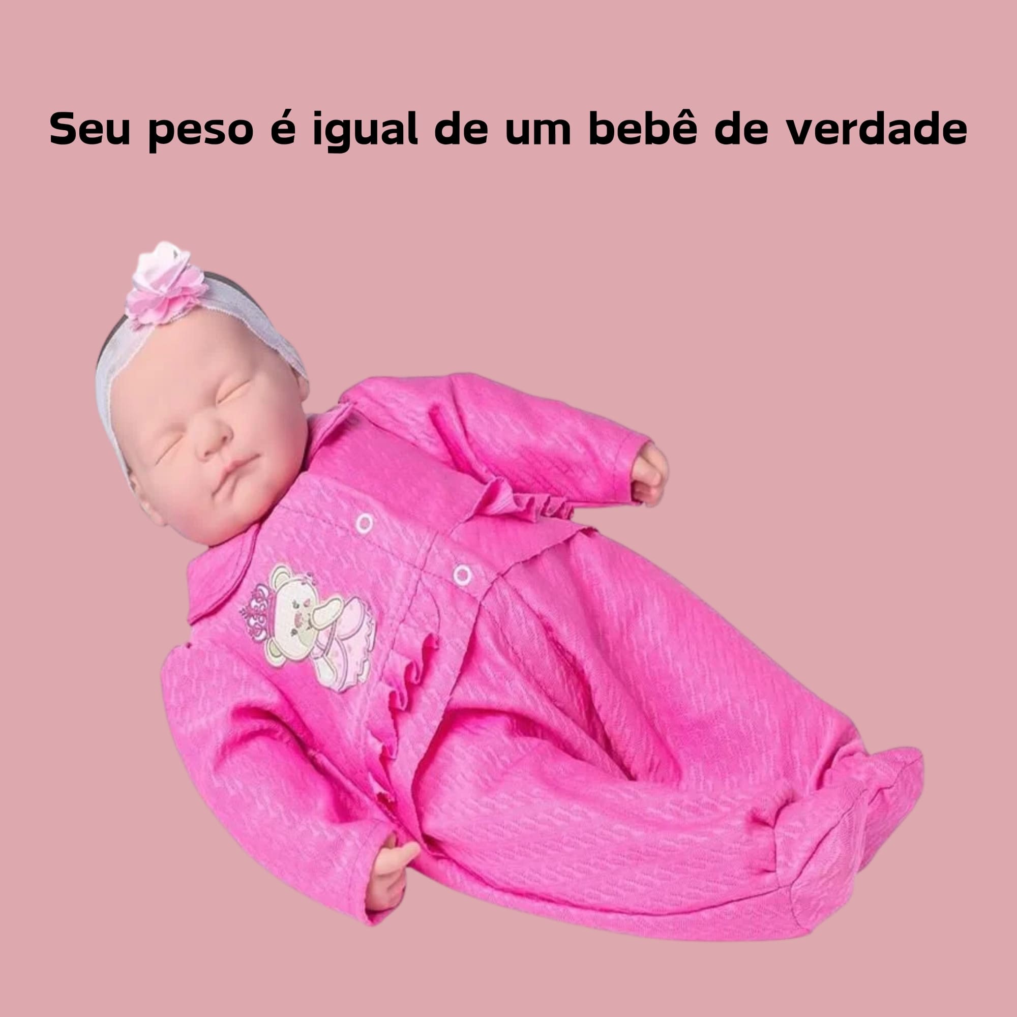 Brinquedo Infantil Boneca Nino's Reborn Dormindo com Acessórios Crianças +3 Anos Cotiplás - 2212