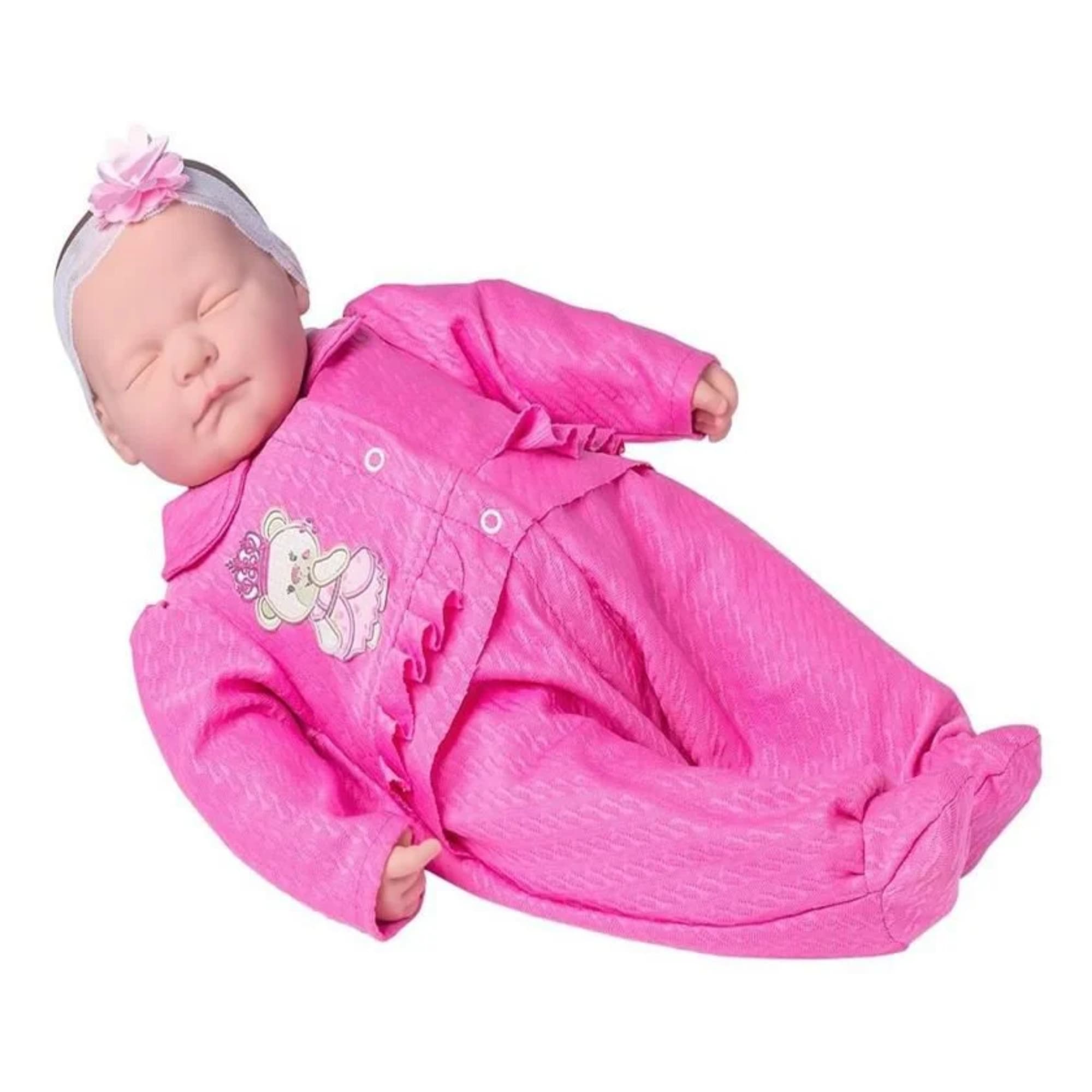 Brinquedo Infantil Boneca Nino's Reborn Dormindo com Acessórios Crianças +3 Anos Cotiplás - 2212