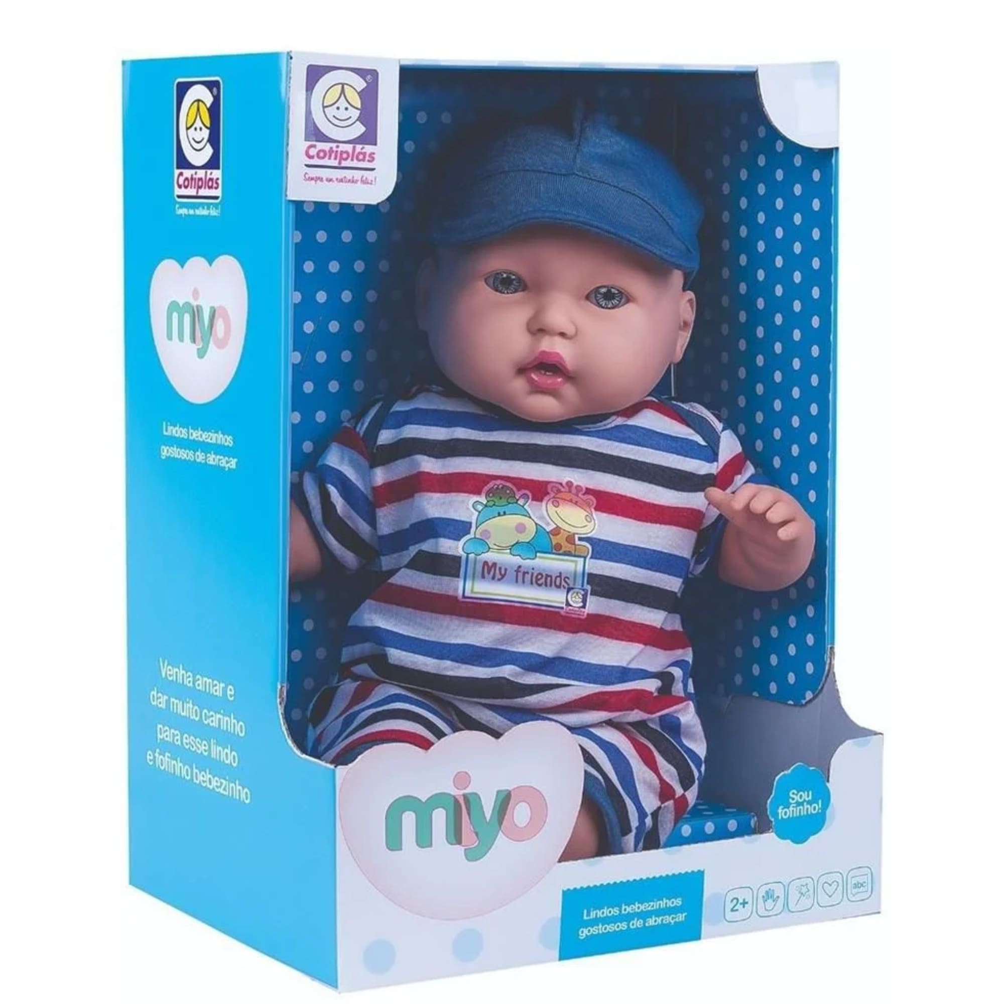 Brinquedo Infantil Lindo Boneco Bebê Menino Fofinho Miyo da Cotiplas - 2246
