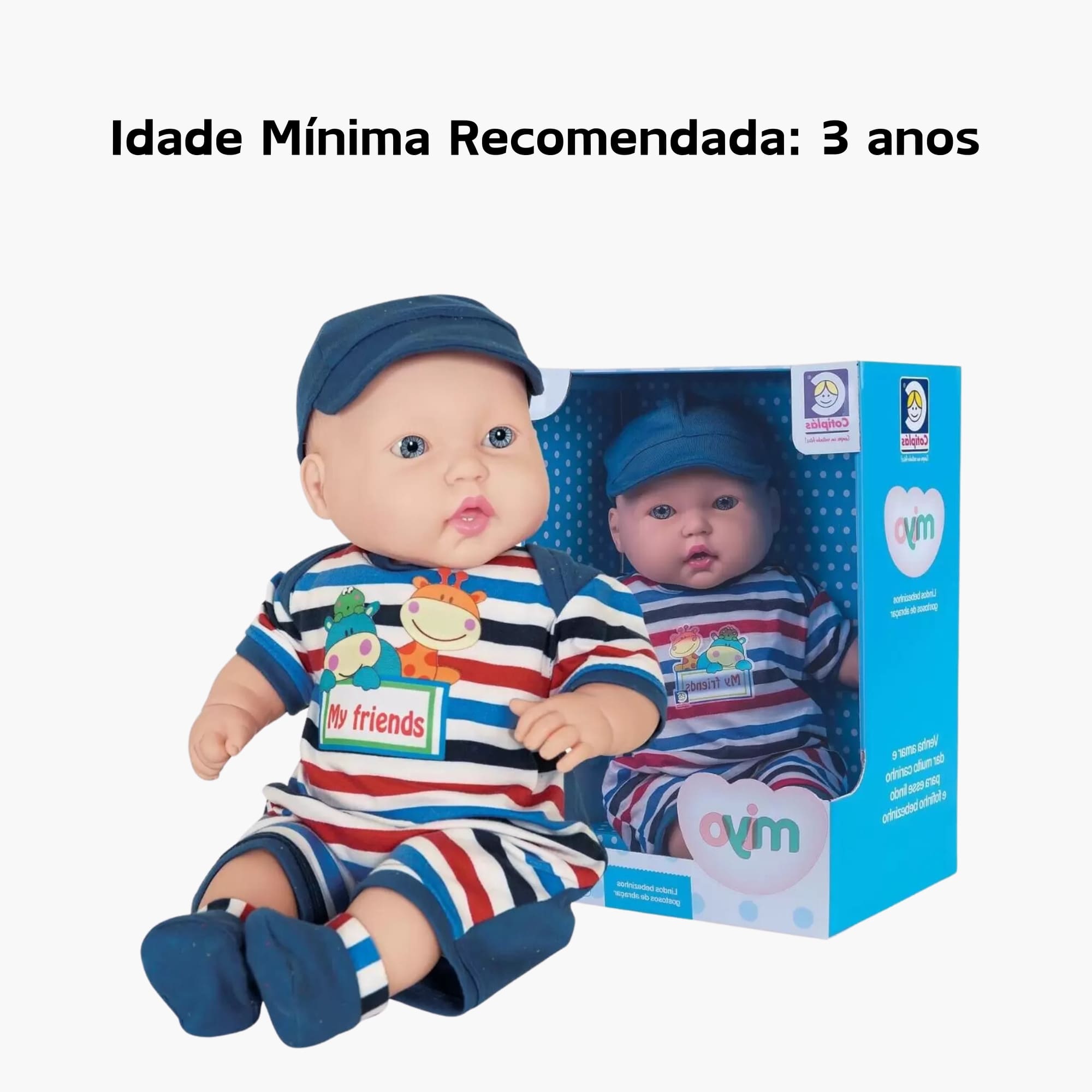 Brinquedo Infantil Lindo Boneco Bebê Menino Fofinho Miyo da Cotiplas - 2246