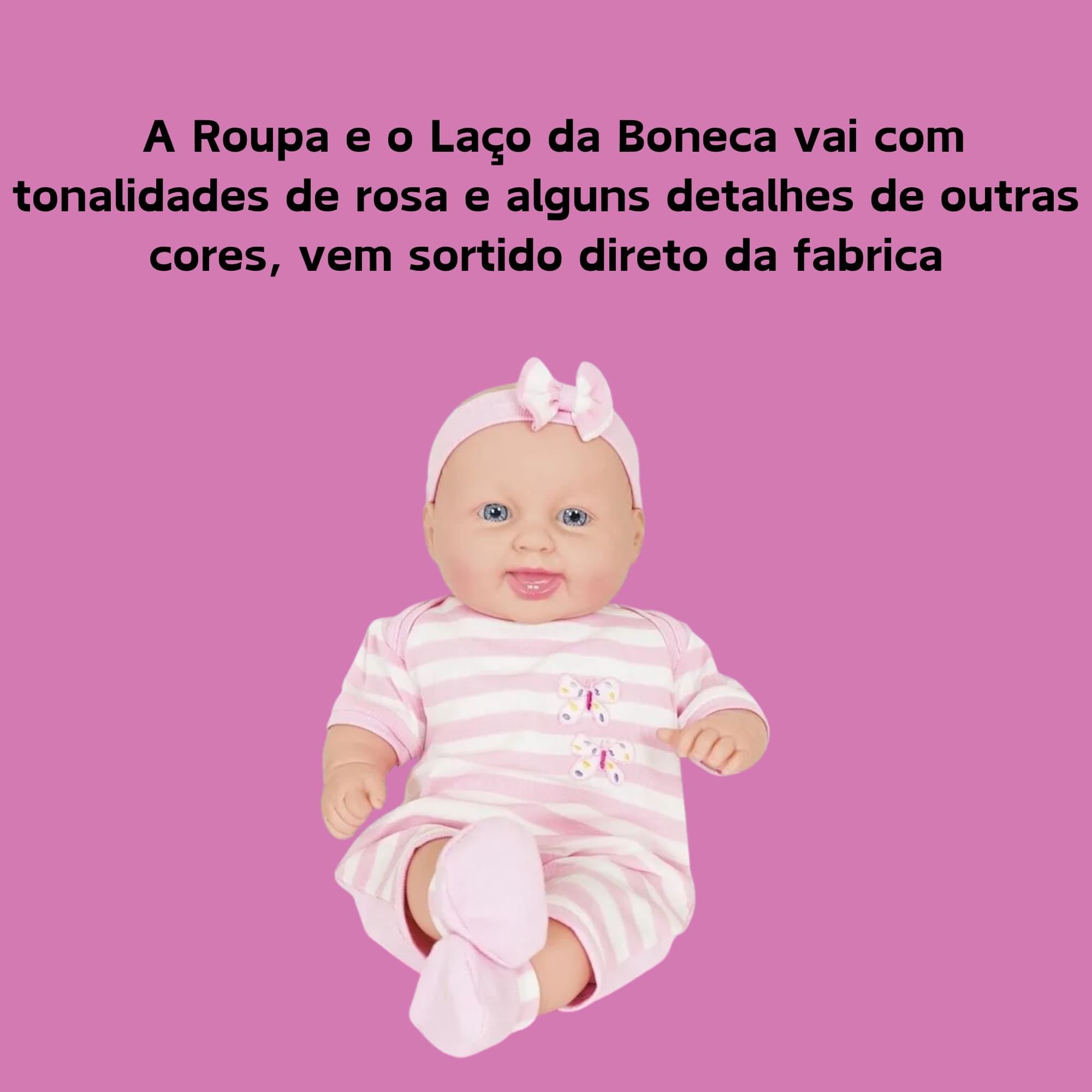 Brinquedo Infantil Boneca Miyo Rosa Menina Cotiplas 2247