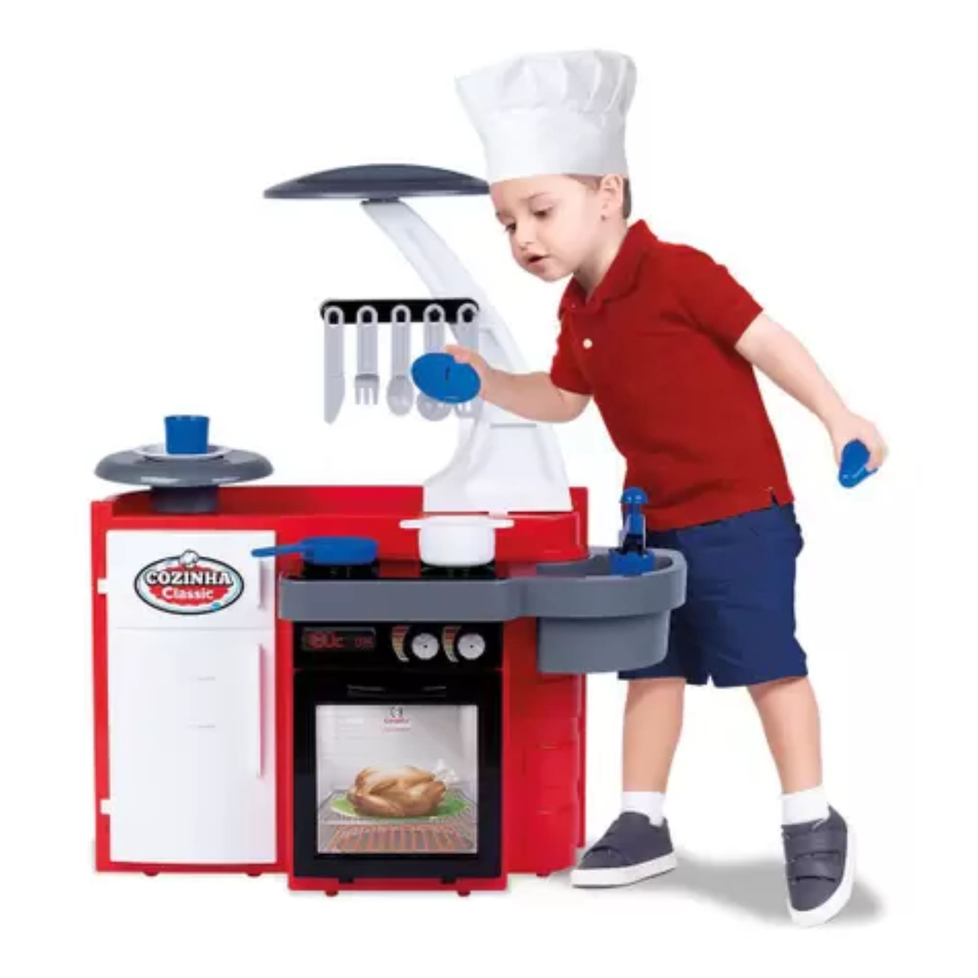 Brinquedo infantil Cozinha Classic Vermelho com Acessórios Cotiplas 2437