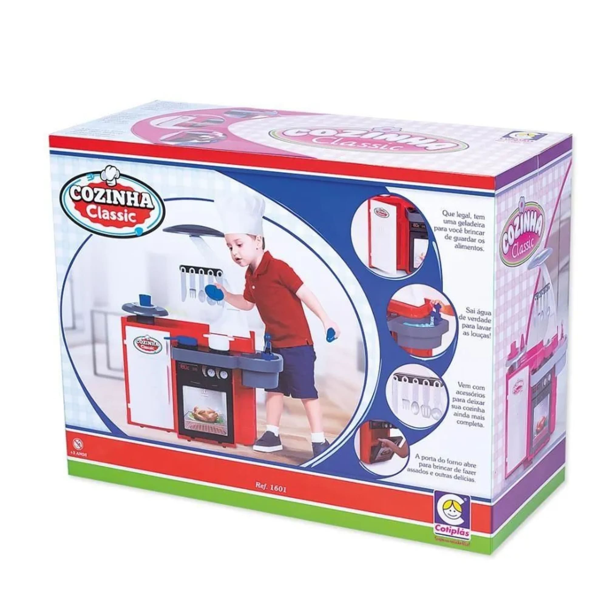 Brinquedo infantil Cozinha Classic Vermelho com Acessórios Cotiplas 2437