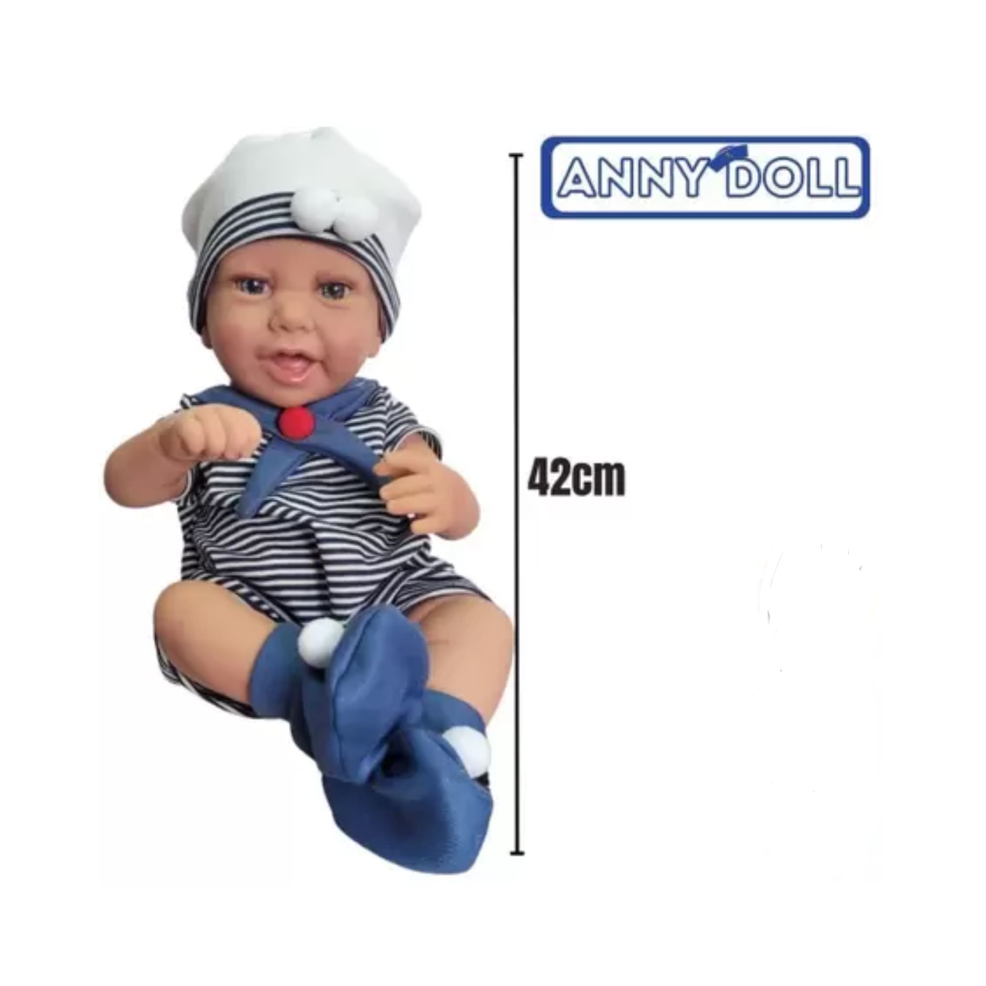 Brinquedo Infantil Boneca Anny Doll Menino Marinheiro Acessórios +3 Anos Cotiplás - 2501