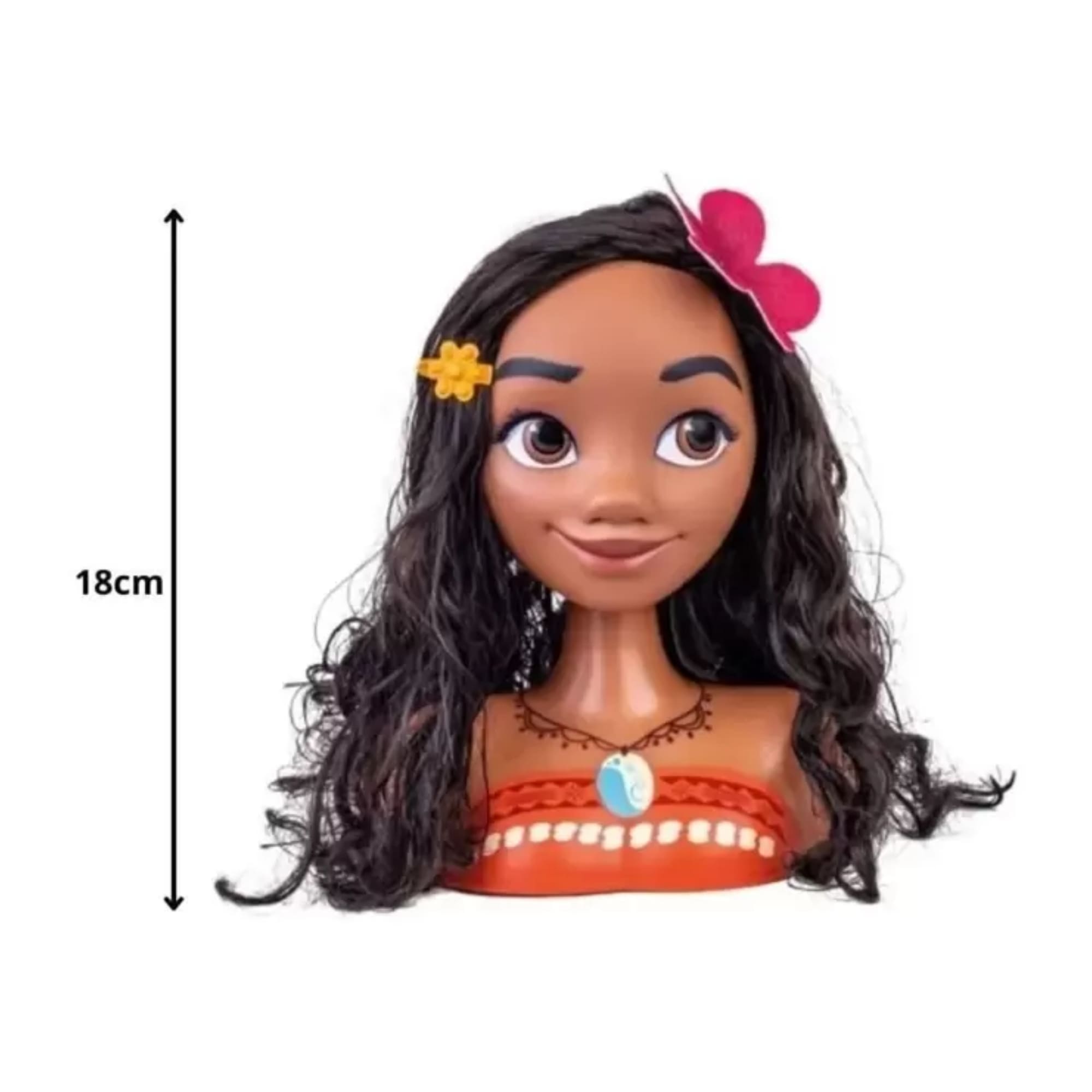 Brinquedo Infantil Boneca Moana Busto Maqueie, Faça Penteados Cotiplas 2599
