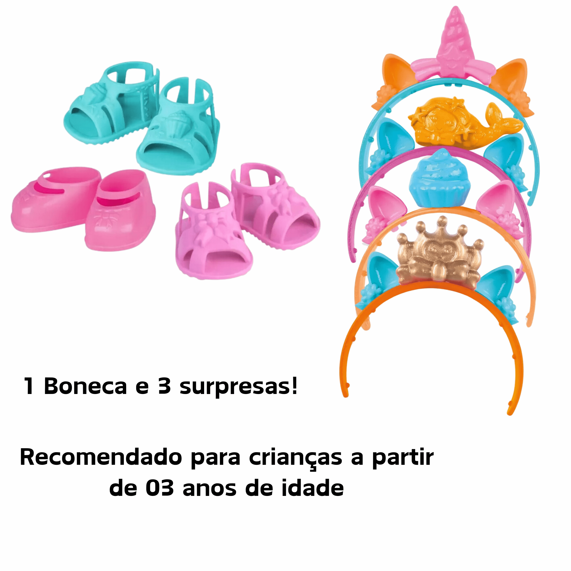 Brinquedo Boneca Charmosa Rainbow Surprise Loira Infantil Cotiplas 2708