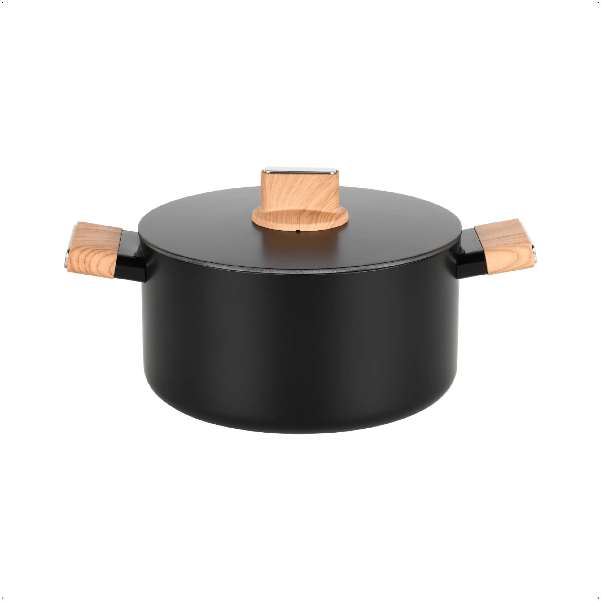 Jogo de Panelas Concept Wood 4 Peças em Alumínio Forjado Cor Preto MTA - 8467