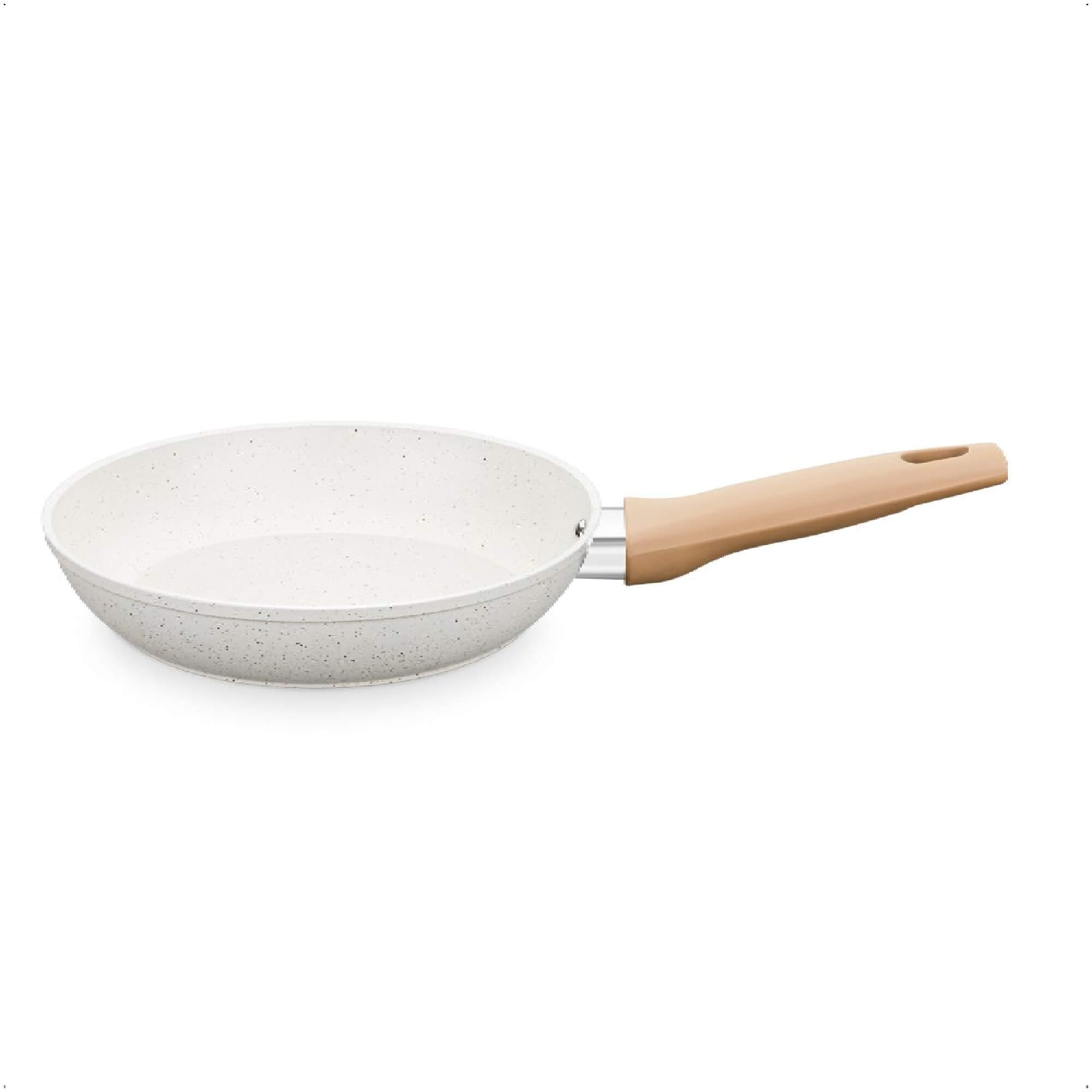Jogo de Panelas Carmela Vanilla 5 Peças em Alumínio Forjado Revestimento Ceramic-Flon Creme MTA 8481
