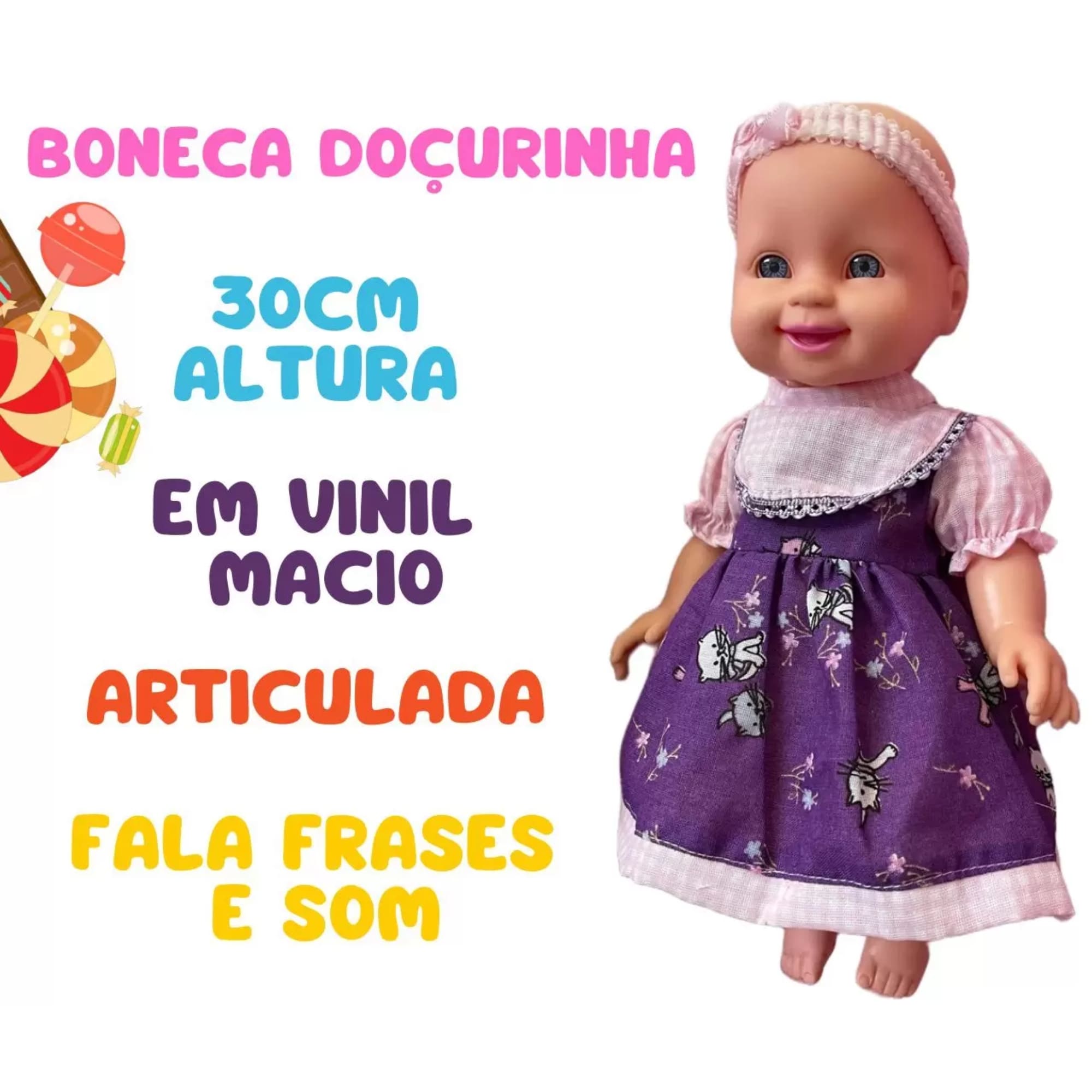 Brinquedo Infantil Boneca Doçurinha com 15 Frases Mimo 0241