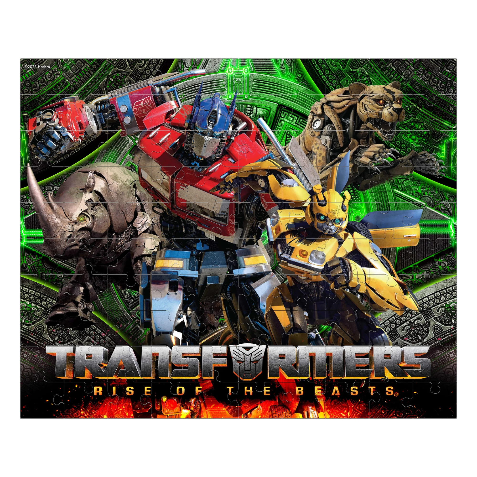 Brinquedo Infantil Quebra Cabeça Transformers O Despertar das Feras 100 Peças Mimo Toys 2499