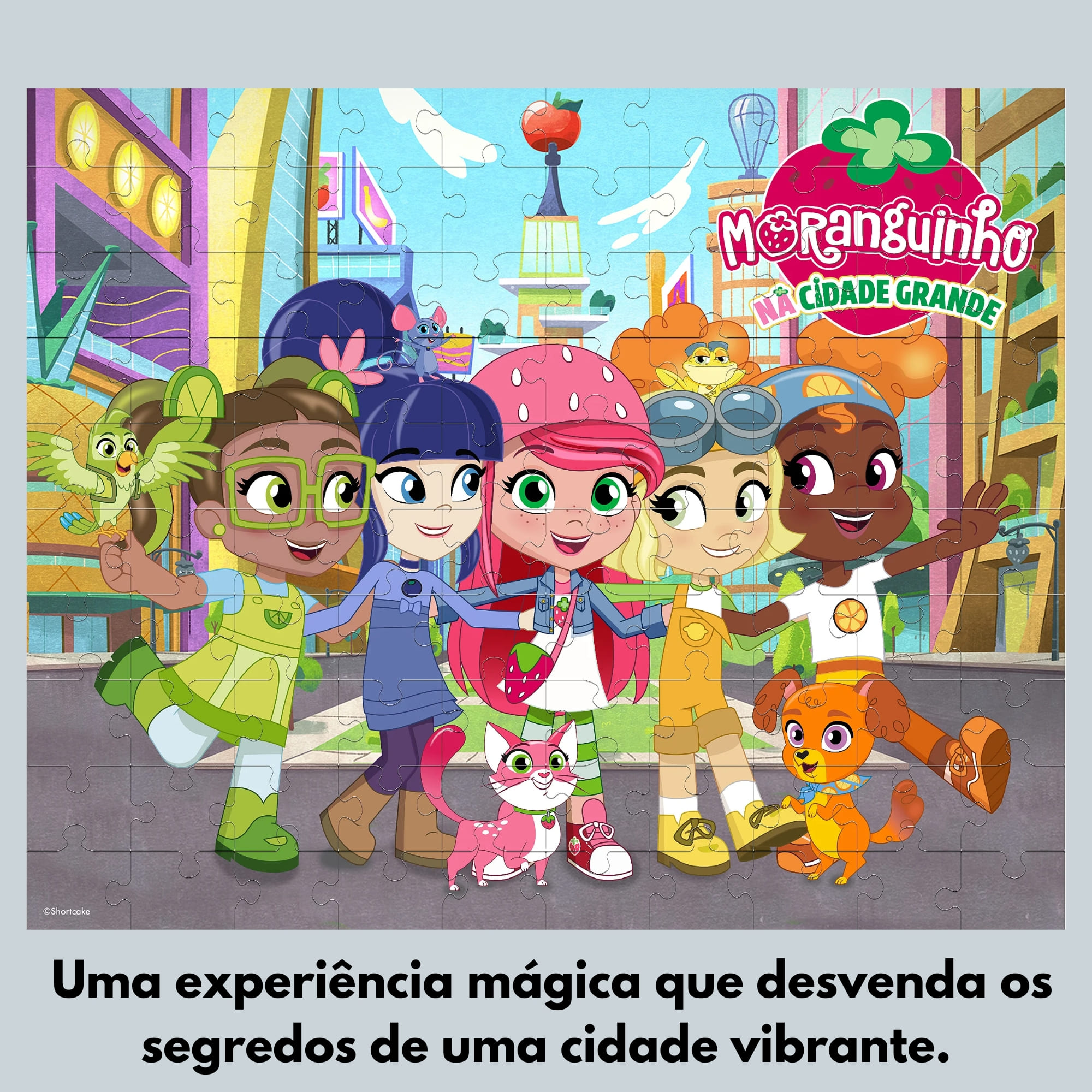 Brinquedo Infantil Quebra Cabeça 100 Peças Moranguinho e suas Amigas Mimo Toys 4012