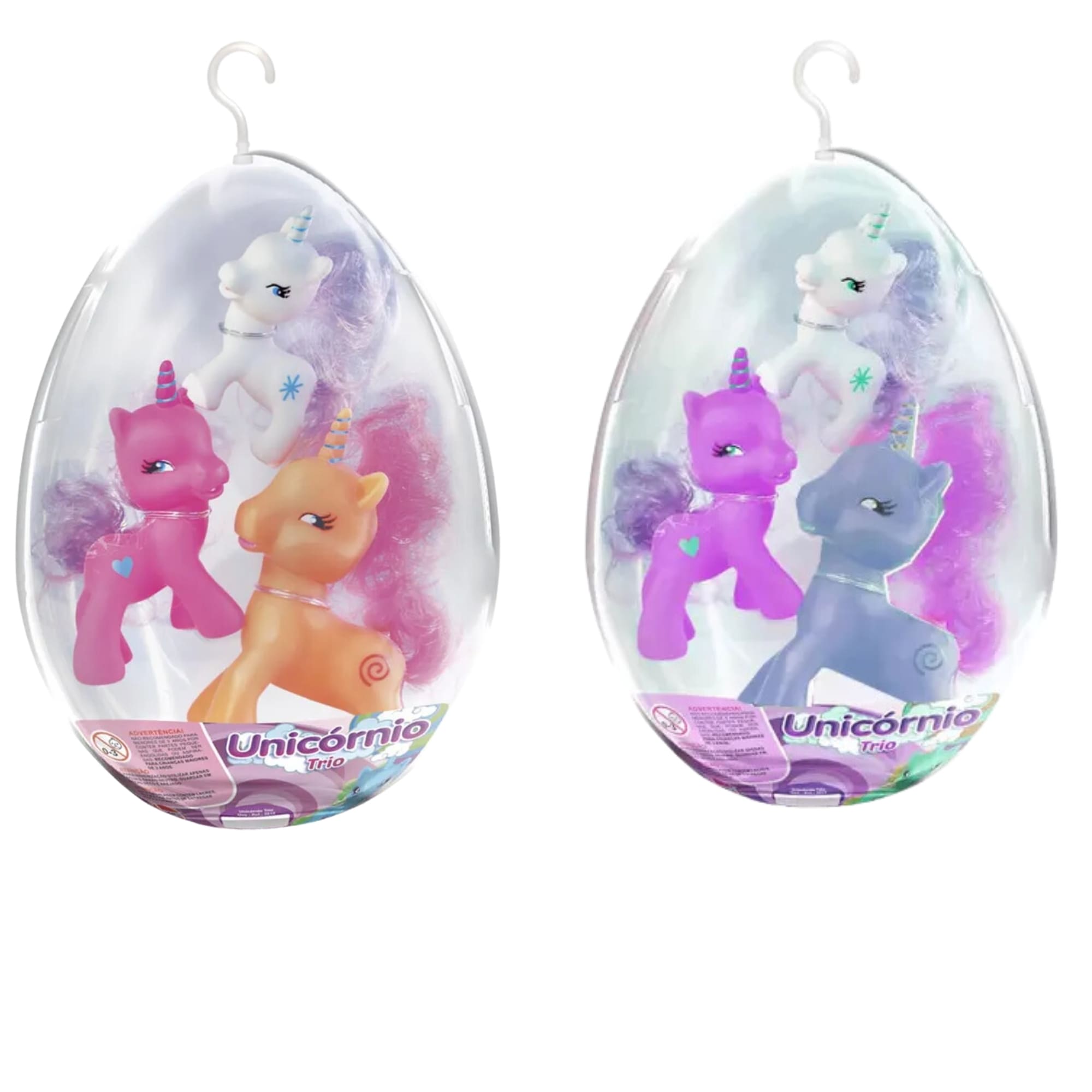 Brinquedo Infantil Ovo de Páscoa Bonecos Trio Unicórnio Idade +3 Anos Produto Sortido Líder 2927