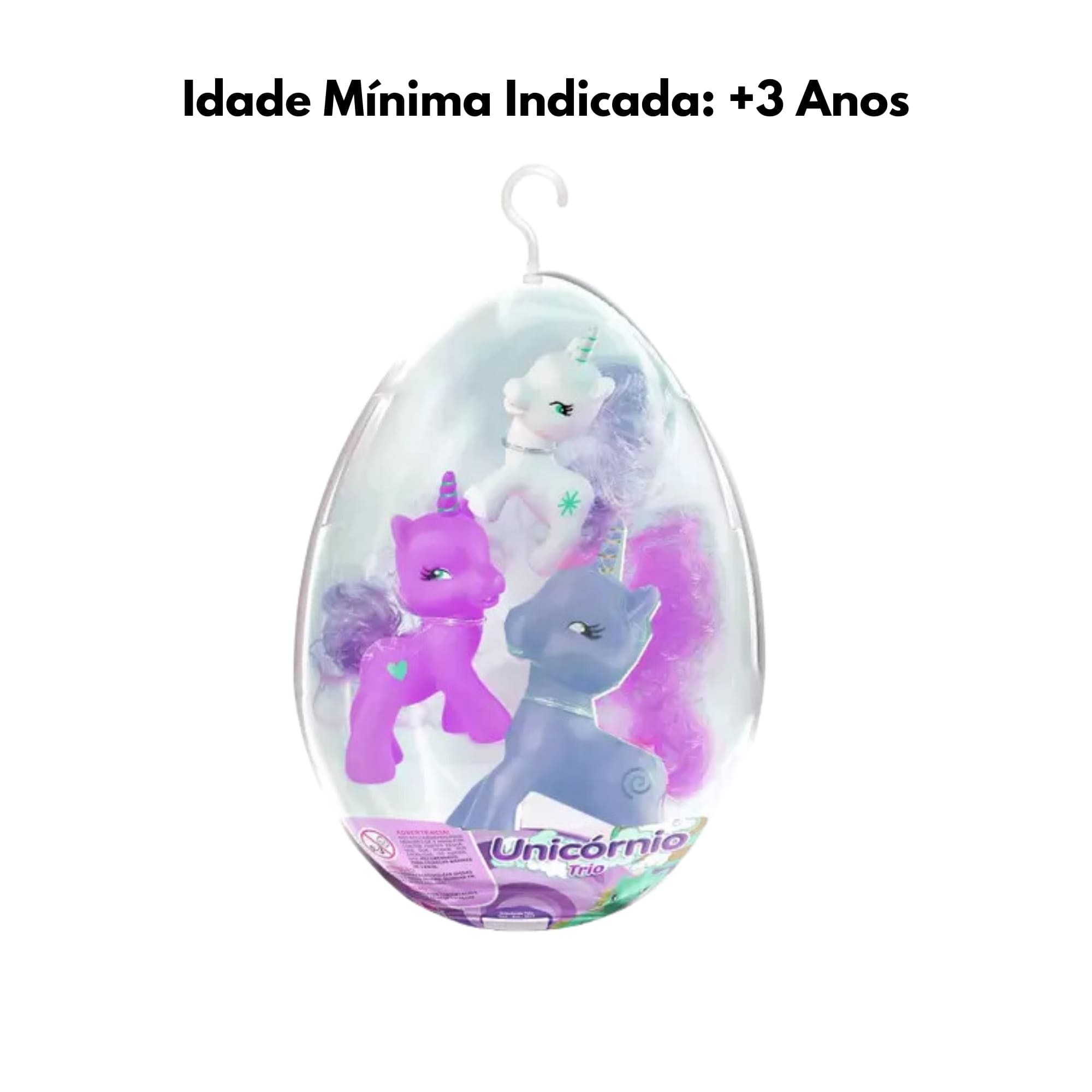 Brinquedo Infantil Ovo de Páscoa Bonecos Trio Unicórnio Idade +3 Anos Produto Sortido Líder 2927