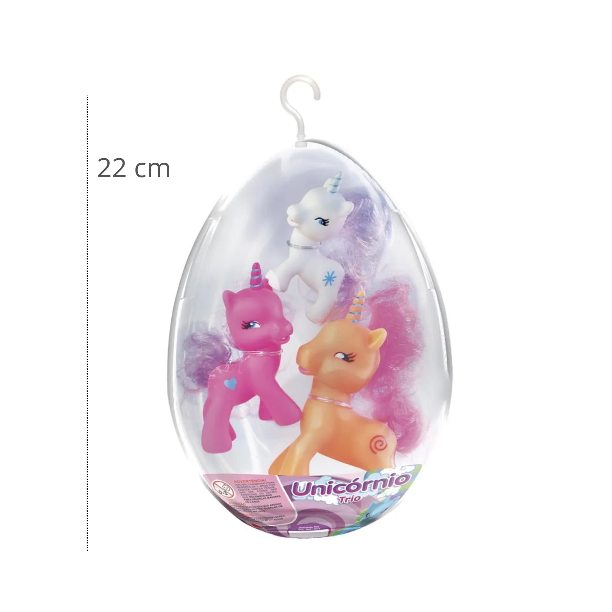 Brinquedo Infantil Ovo de Páscoa Bonecos Trio Unicórnio Idade +3 Anos Produto Sortido Líder 2927