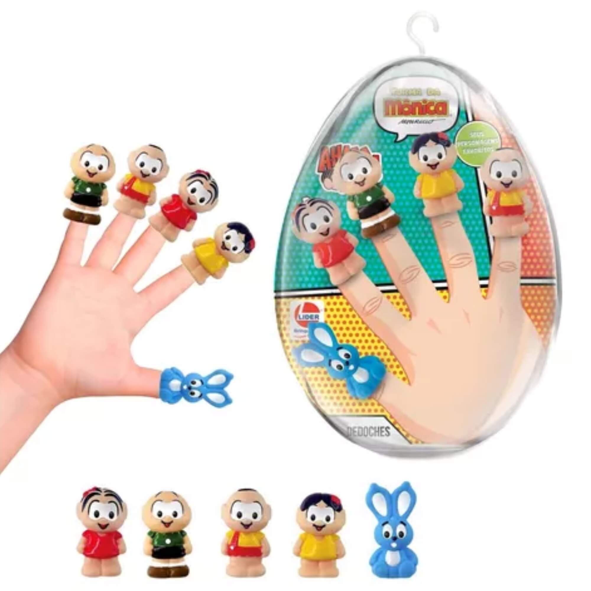 Brinquedo Infantil Ovo Dedoches Turma da Mônica Líder 3055