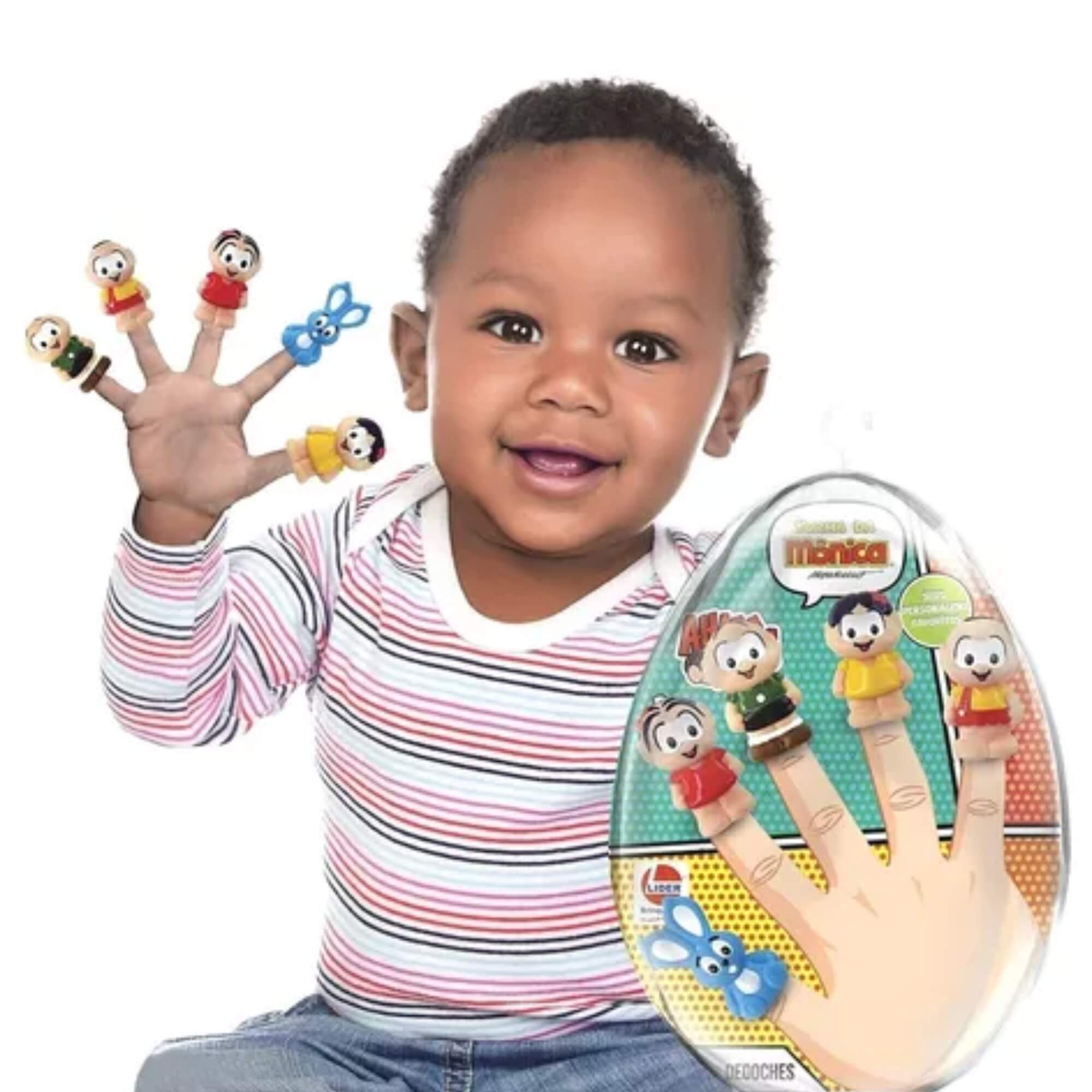 Brinquedo Infantil Ovo Dedoches Turma da Mônica Líder 3055