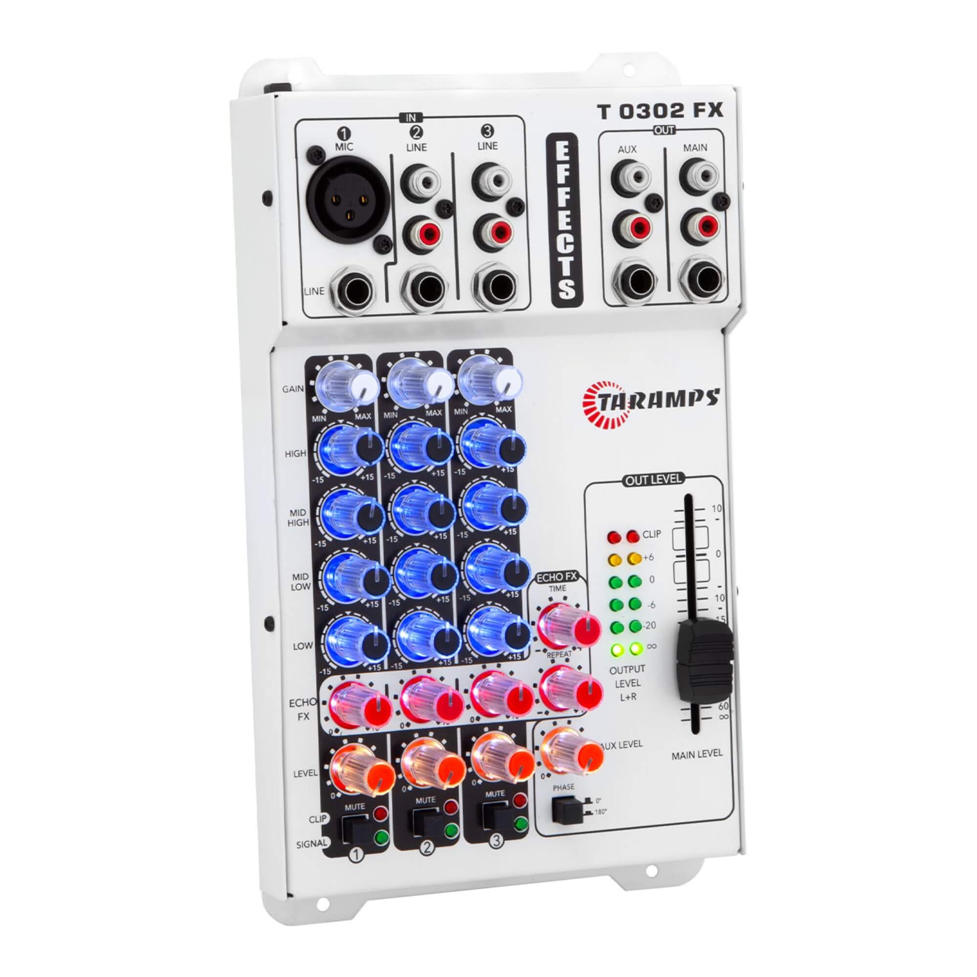 Mesa de Som T 0302 FX Colorida Colorful 12v 3 Canais Multicolor Taramps - 901938