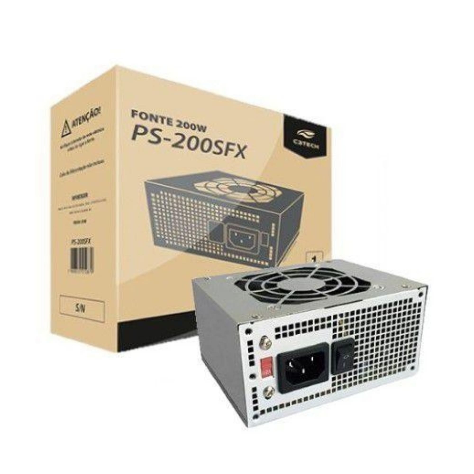 Fonte ATX 200W C3tech Para Gabinete Slim S/cabo Bivolt PS-200SFX - 012000471